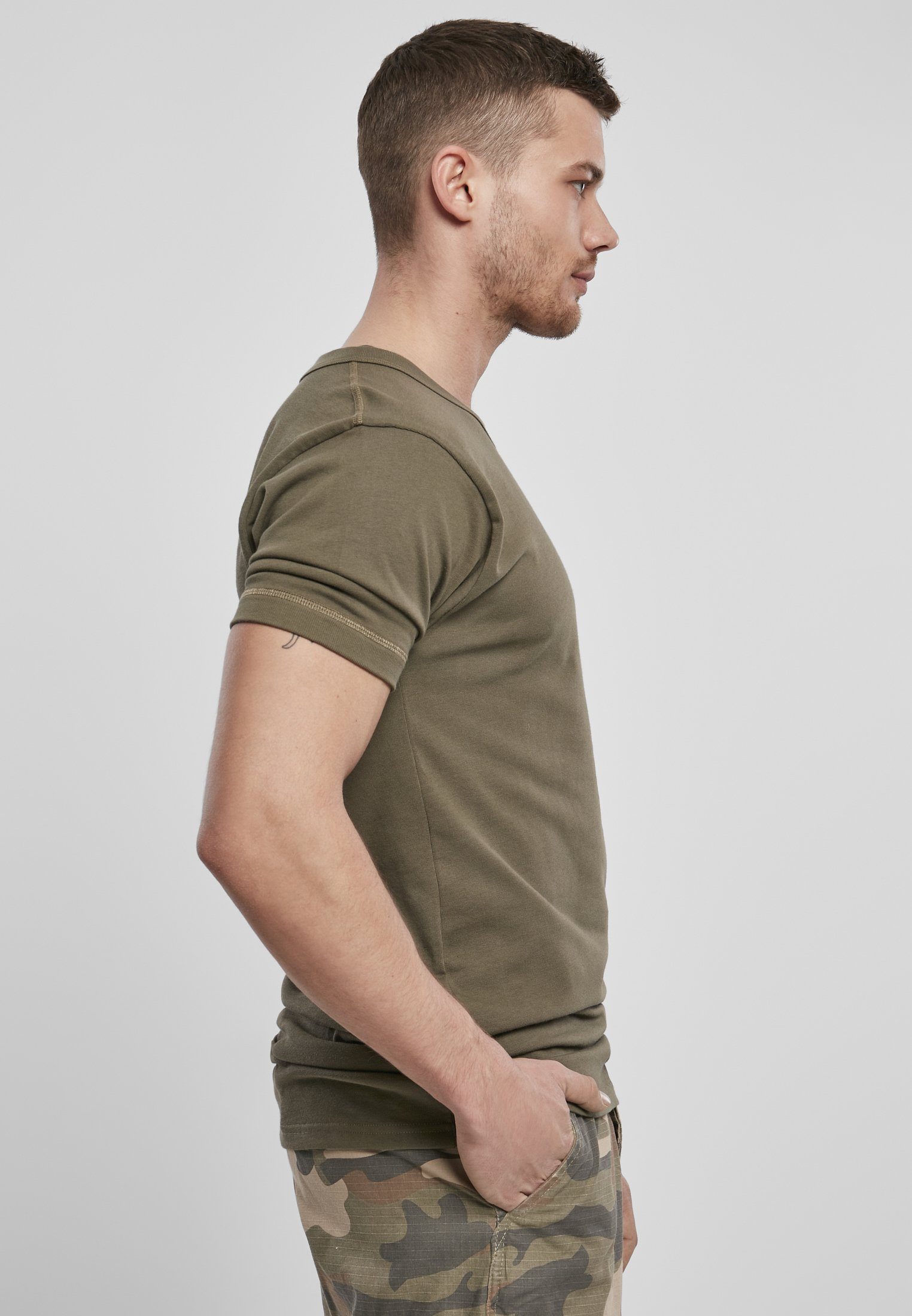 Brandit Kurzarmshirt Herren (1-tlg) olive BW Undershirt