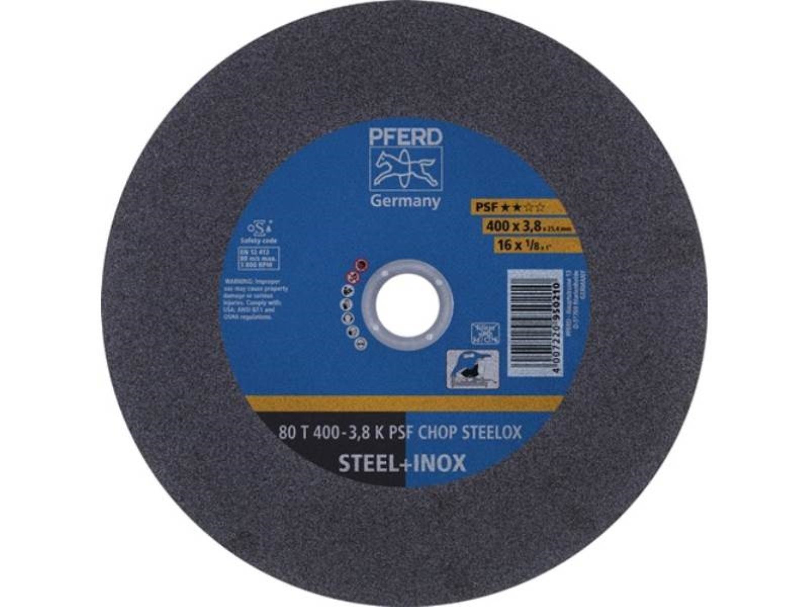 Pferd Trennscheibe 10er Pack Trennscheibe PSF CHOP STEELOX D400x3,8mm ger.Stahl/INOX Bohr