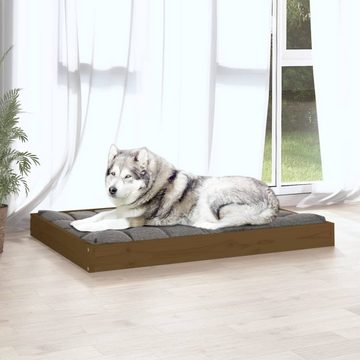 vidaXL Hundekorb Hundebett Körbchen Schlafkissen Honigbraun 101,5x74x9 cm Massivholz Ki