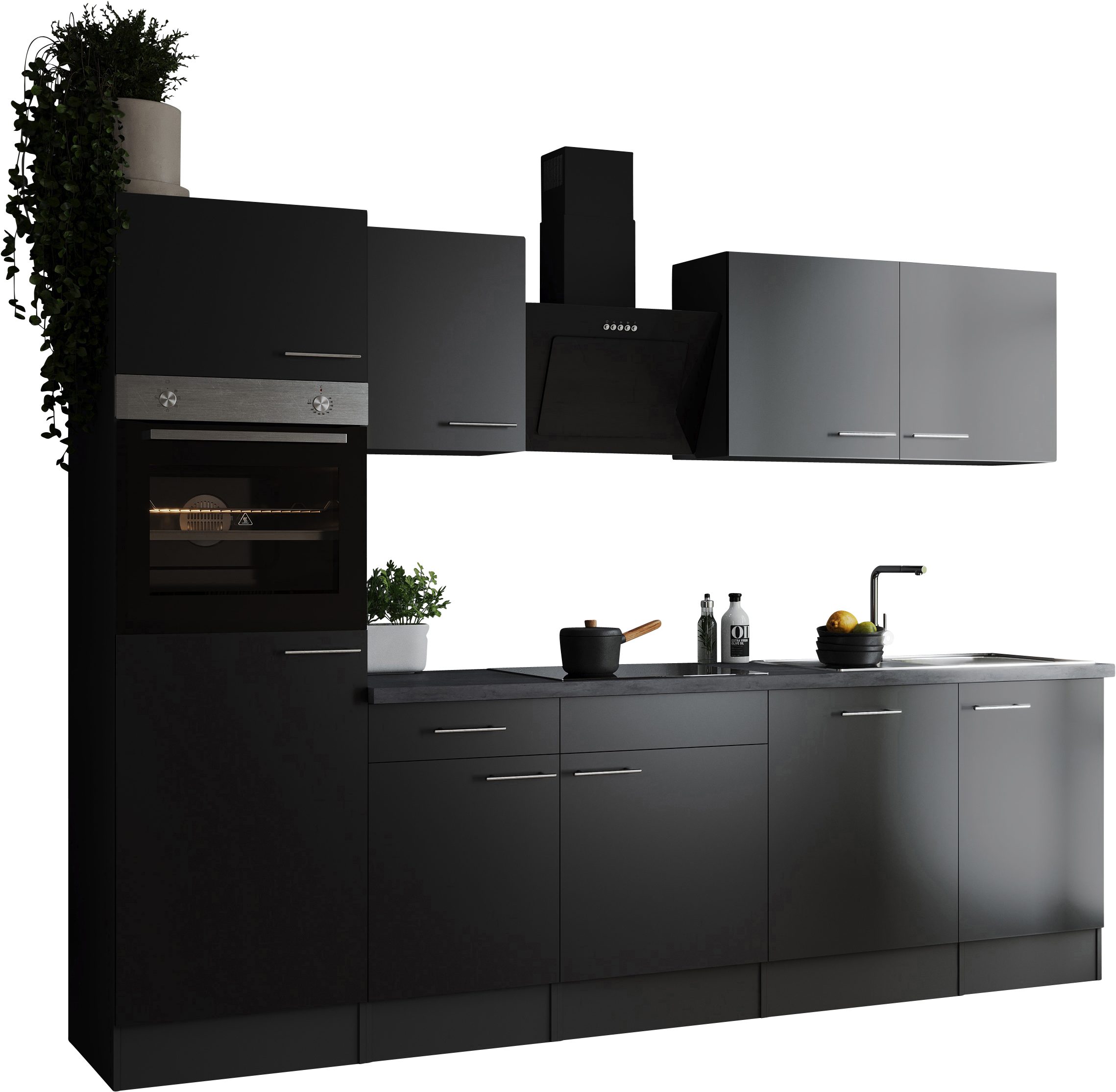 RESPEKTA Küchenzeile Oliver, Breite 280 cm, 90 cm Arbeitshöhe, in exklusiver Konfiguration für OTTO