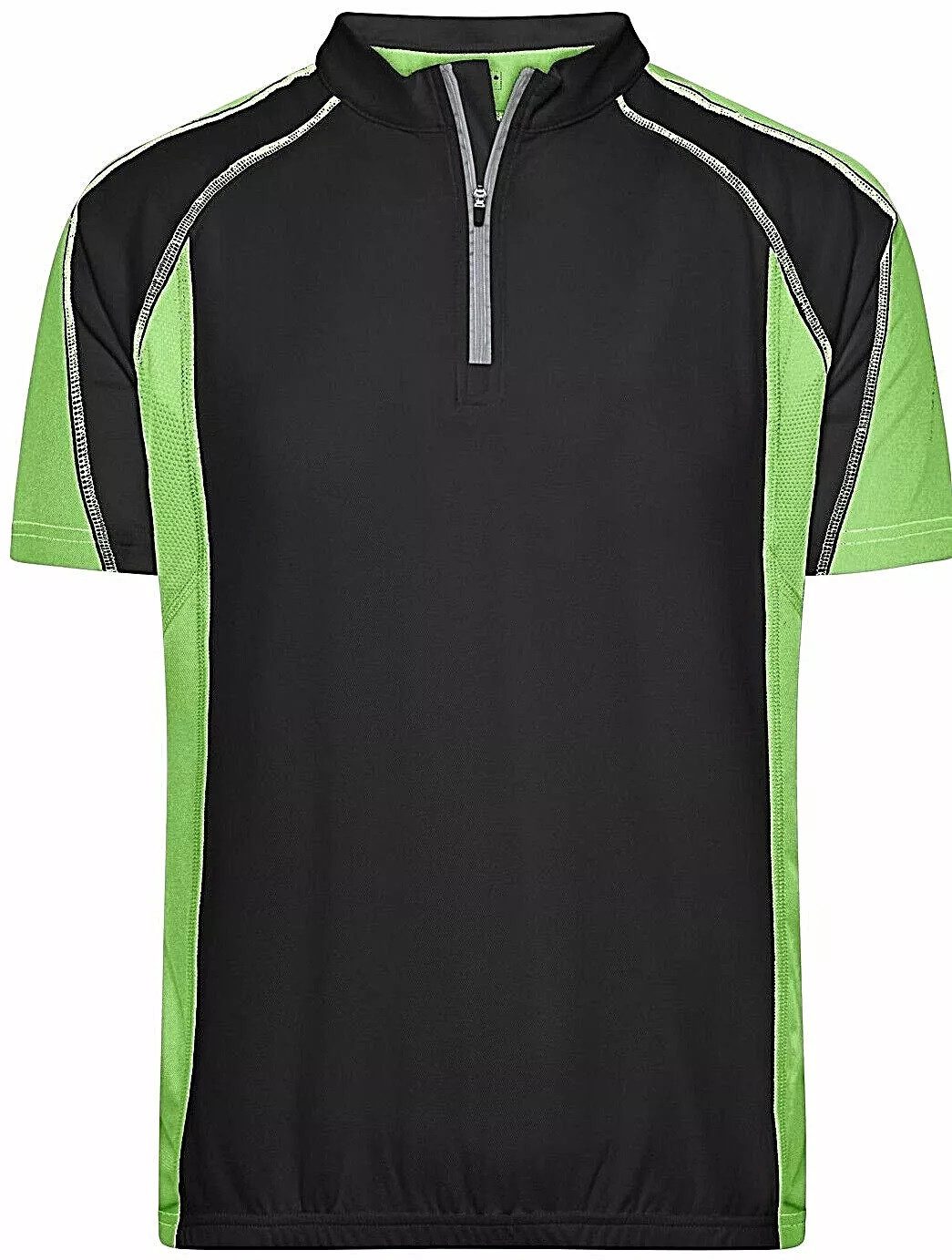James & Nicholson Radtrikot Atmungsaktives Herren Zippshirt Men's Bike-T JN420 (Doppelpack, 2 Stück) Feuchtigkeitsregulierend, schnell trocknend, leicht und komfortabel