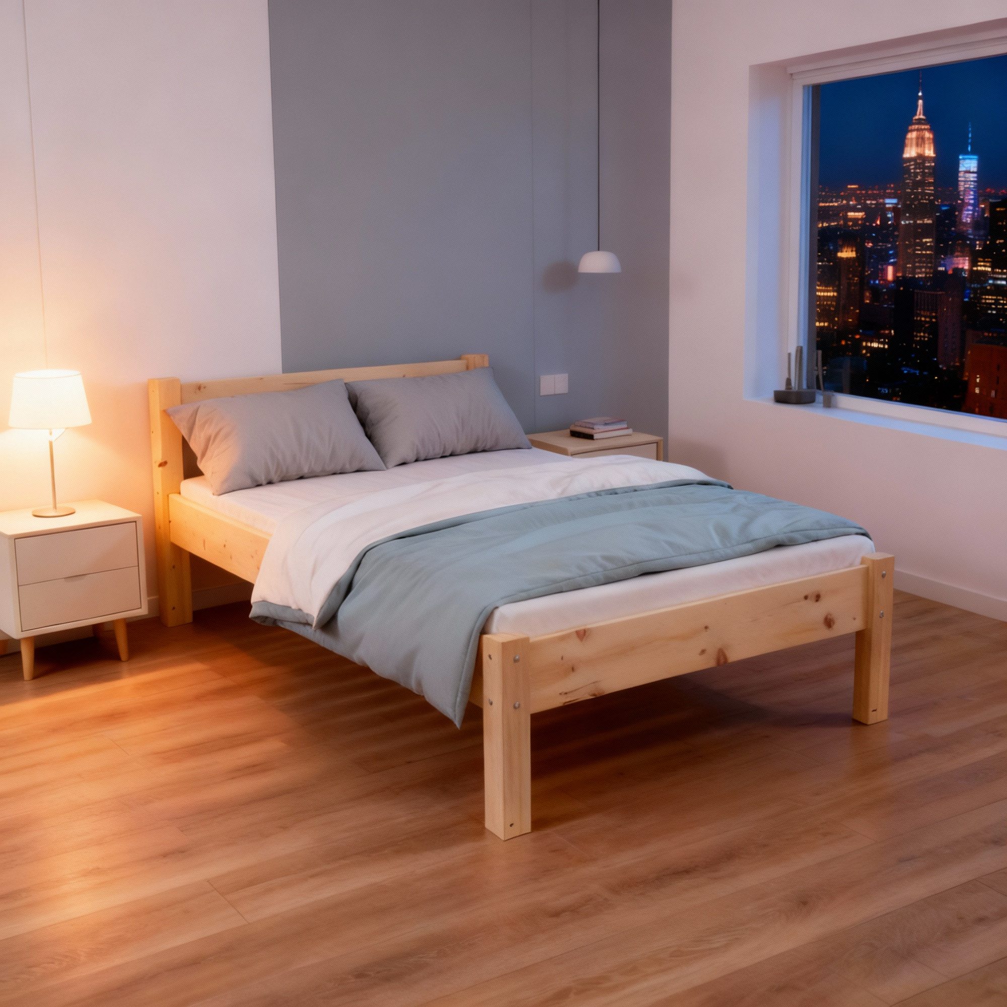 TUGA-Holztech Massivholzbett Holzbett Zirbenholzbett 70 x 200 cm Vollholzbett Zirbenkiefer Bett