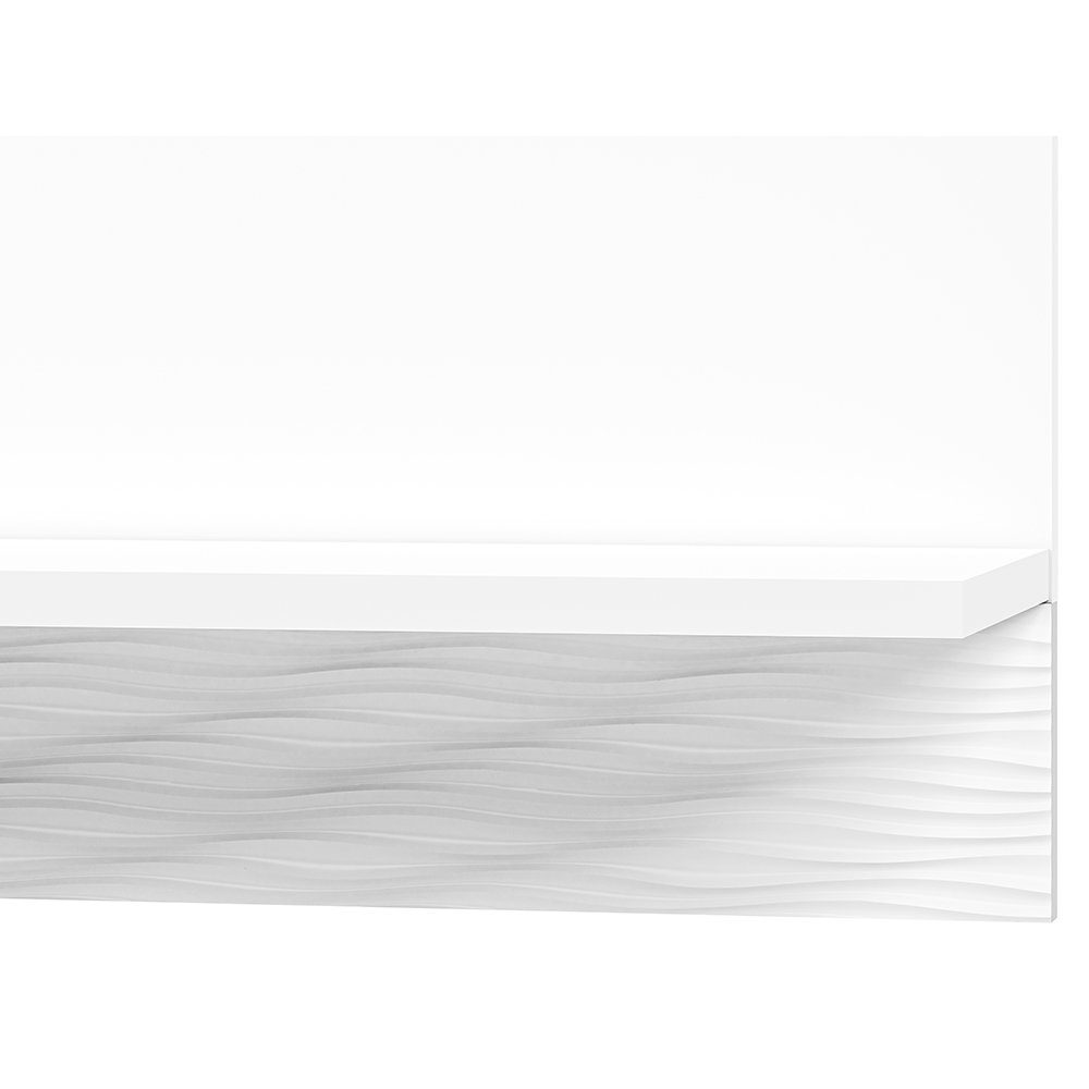 Lomadox Wohnwand AURICH-131, (5-St., 5-tlg), in 5-teilig LED Hochglanz mit Beleuchtung weiß