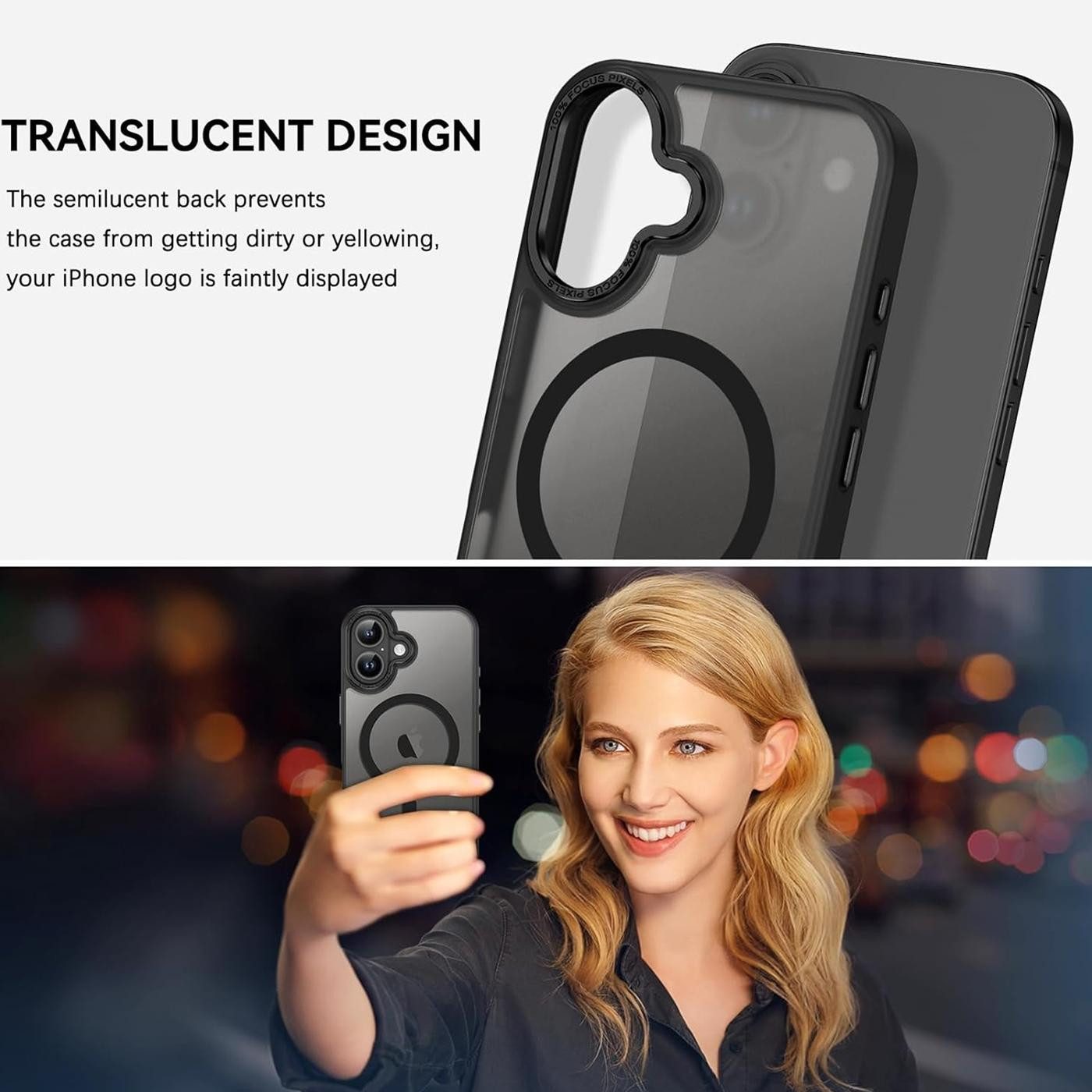 CoolGadget Handyhülle Magnet Hülle für iPhone 17 Schutzhülle mit Metall Kamerarahmen 6,3 Zoll, magnetisches Schutzcase Matt Stoßfest kompatibel mit Magsafe Zube – Bild 5 von 5