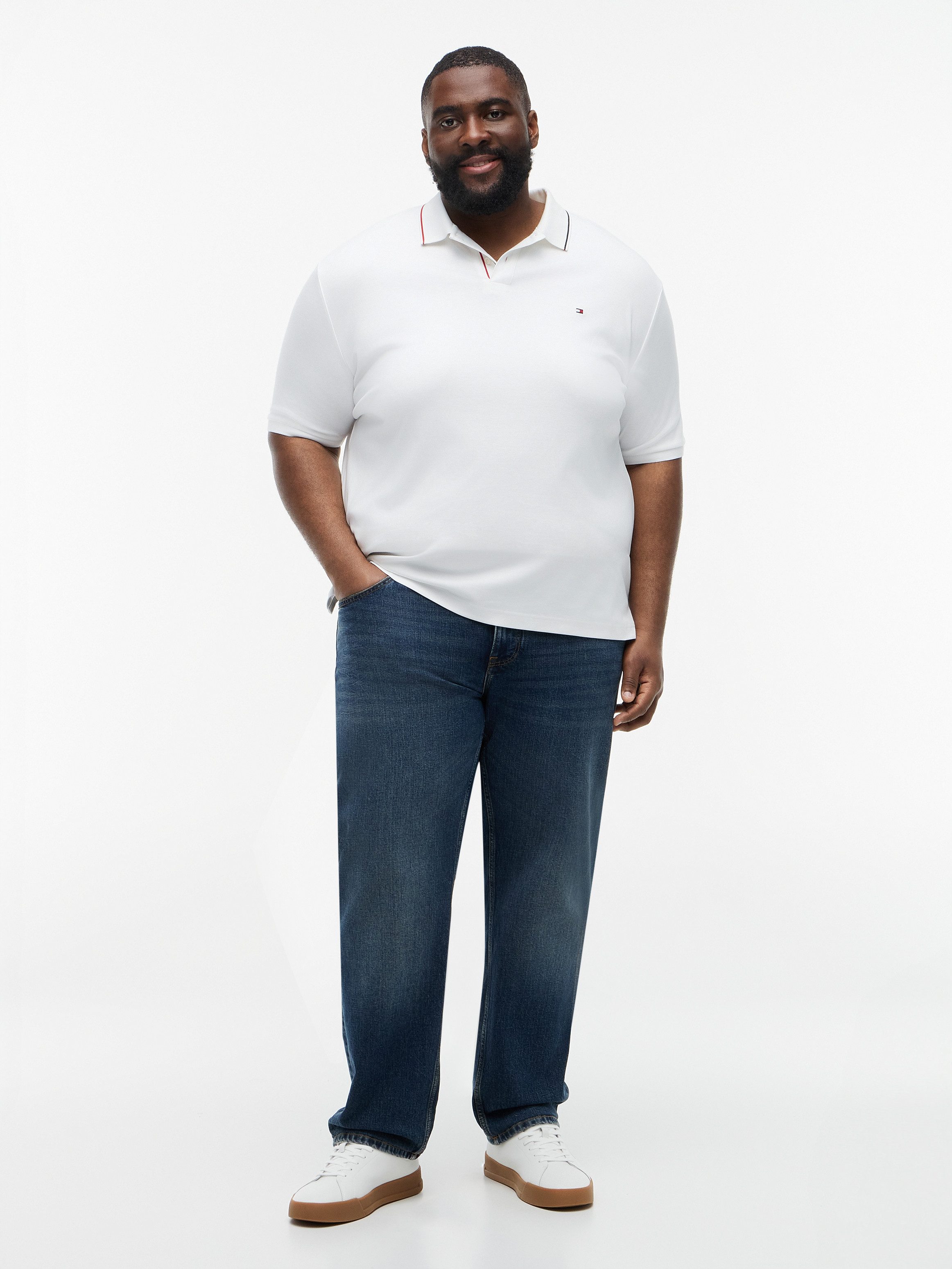 Tommy Hilfiger Big & Tall Poloshirt BT-LIQUID COTTON TIPPED SLIM-B aus Baumwolle