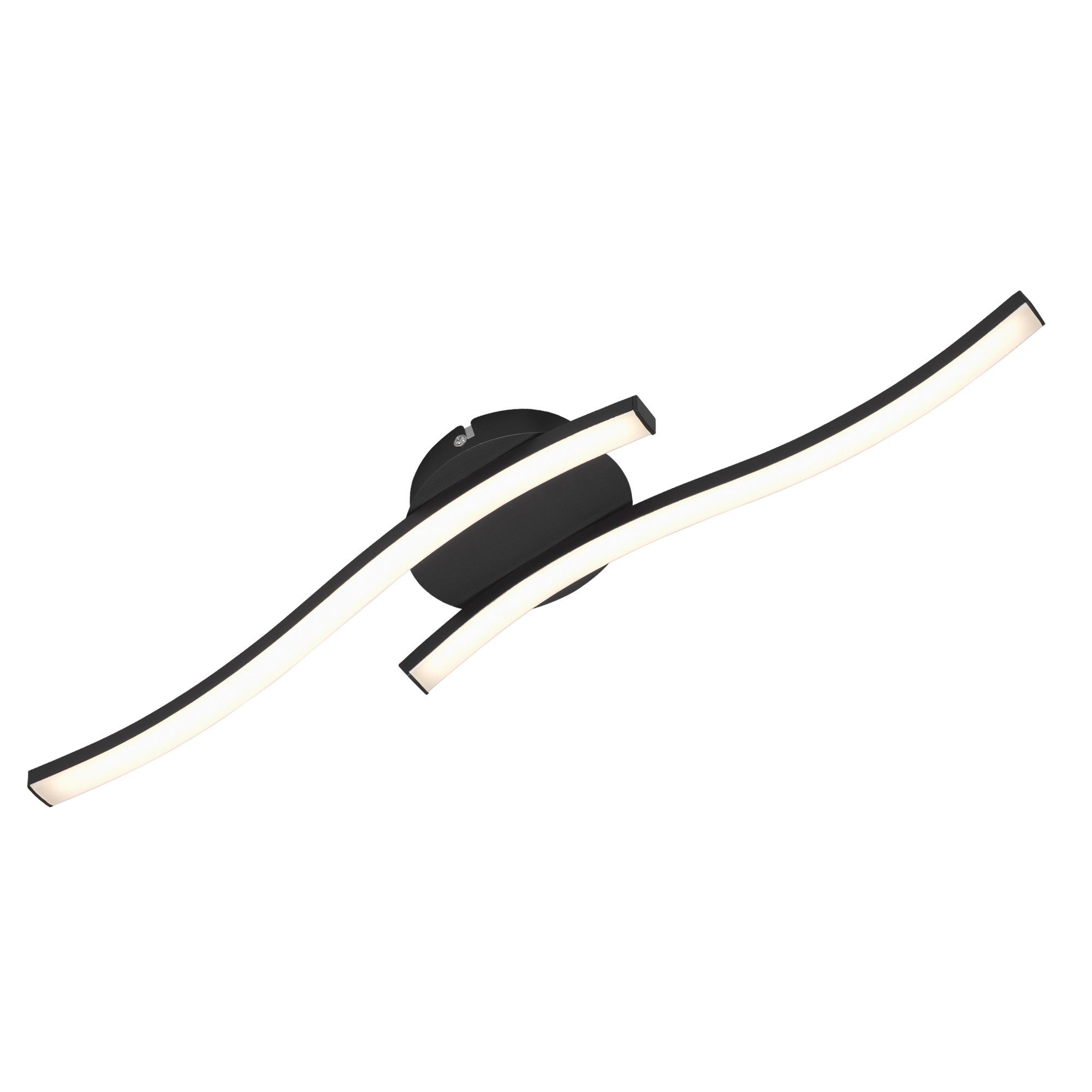 Briloner Leuchten LED Deckenleuchte modern Deckenlampe 2-flammig Schwarz Holz Design, LED fest integriert