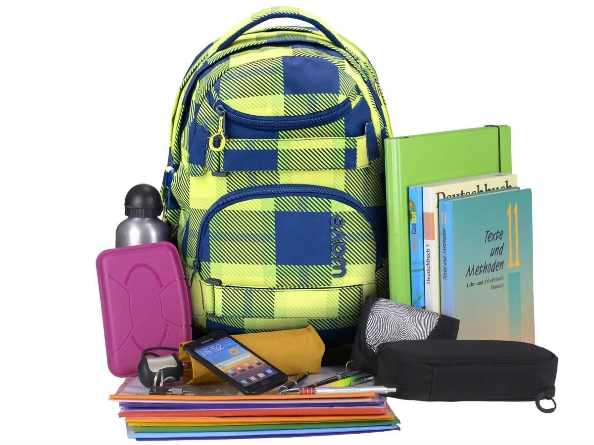 Wave Schulrucksack "Infinity" für Mädchen Jungen Teenager, Schultasche, ab 5. Klasse, weiterführende Schule, 2tlg. Set