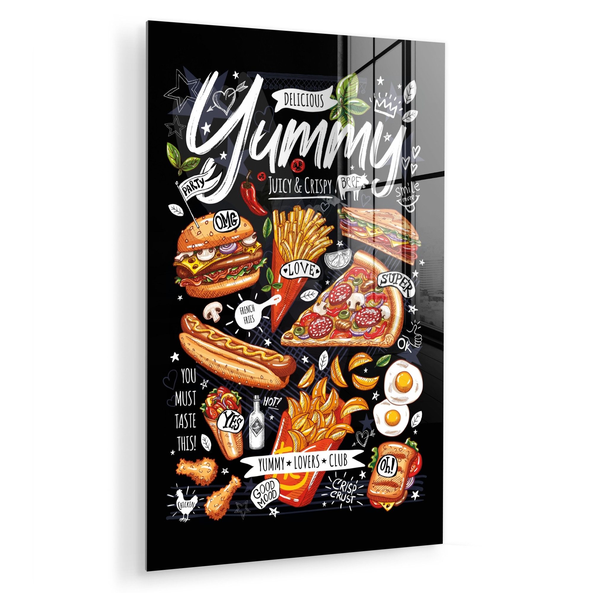 MuchoWow Acrylglasbild Schnellimbiss - Speisekarte - günstig online kaufen
