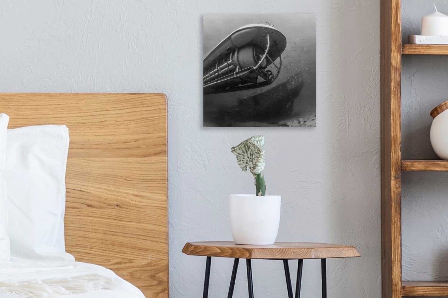 OneMillionCanvasses® Leinwandbild Ein Hawaii St), Leinwand Schlafzimmer vor Wohnzimmer für in in Oahu (1 Bilder U-Boot schwarz-weiß