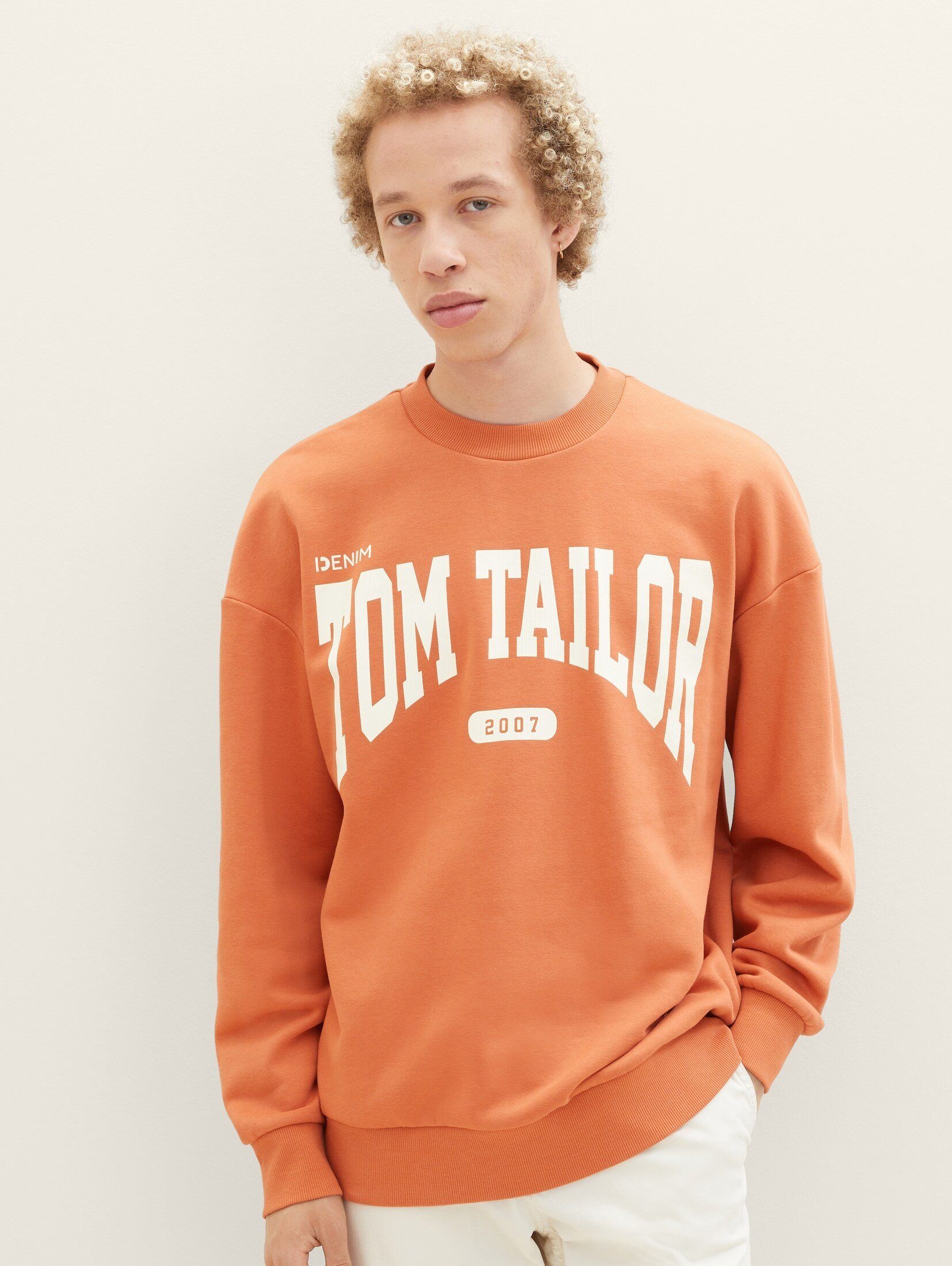 Logo rust TOM mit Hoodie Print Denim autumn soft Sweatshirt TAILOR