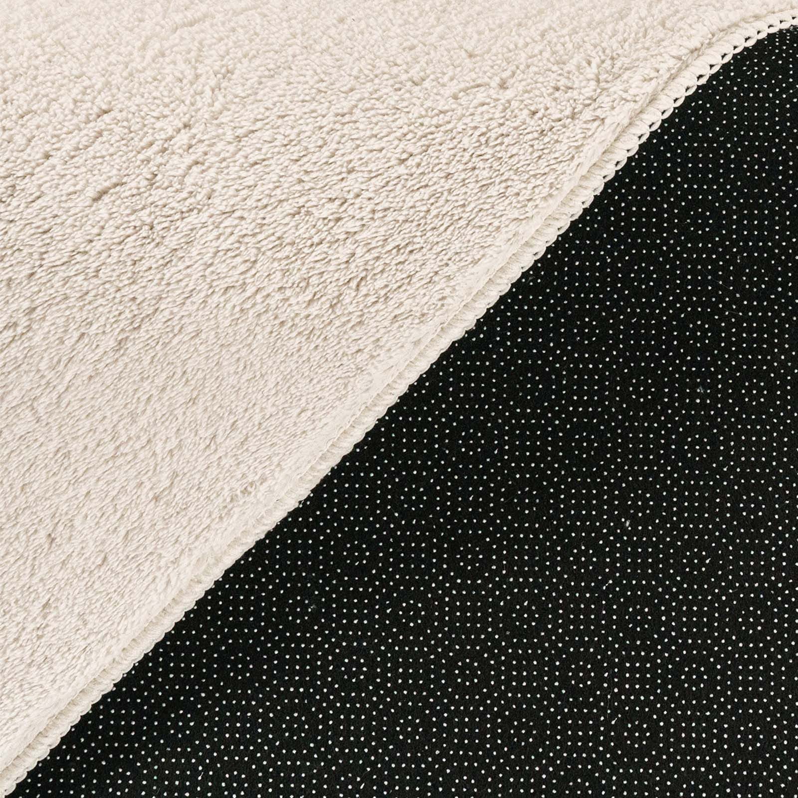 TaraCarpet Teppich Fiona Uni Kurzflor-Teppich, waschbar und supersoft, rechteckig, Höhe: 14 mm, 14 mm Kurzflor, rechteckig, Farbe Creme, Größe 50x80 cm – Bild 4 von 5