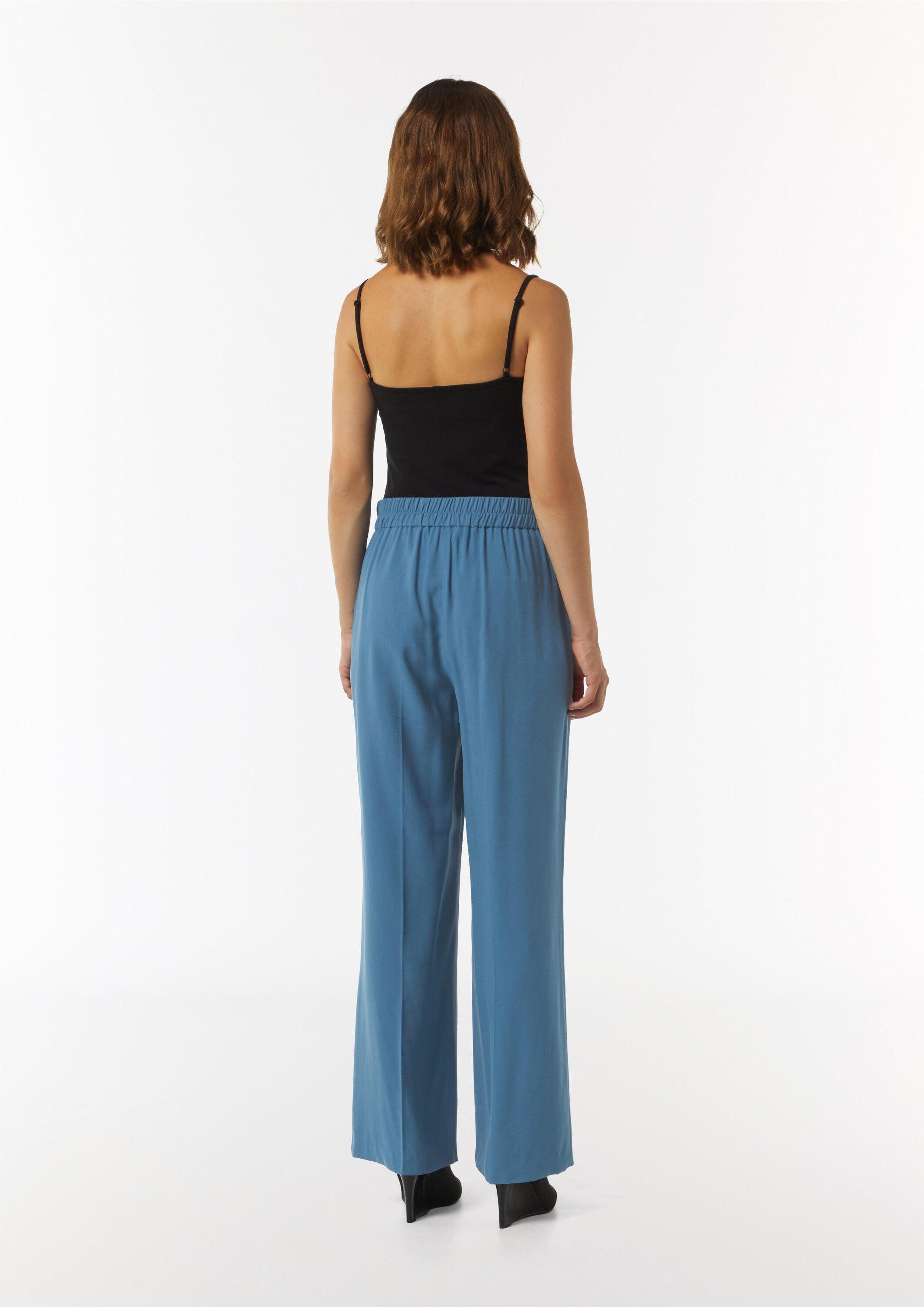 comma Chinos Hose High Waist-Schlupfhose mit Piquestruktur