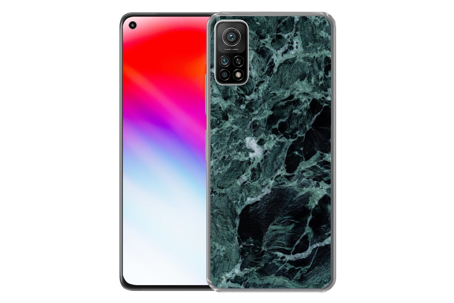 MuchoWow Handyhülle für Xiaomi Mi 10T 5G Marmor - Stein - Textur - Marmoroptik - Design, Phone Case, Silikon, Schutzhülle Dünn