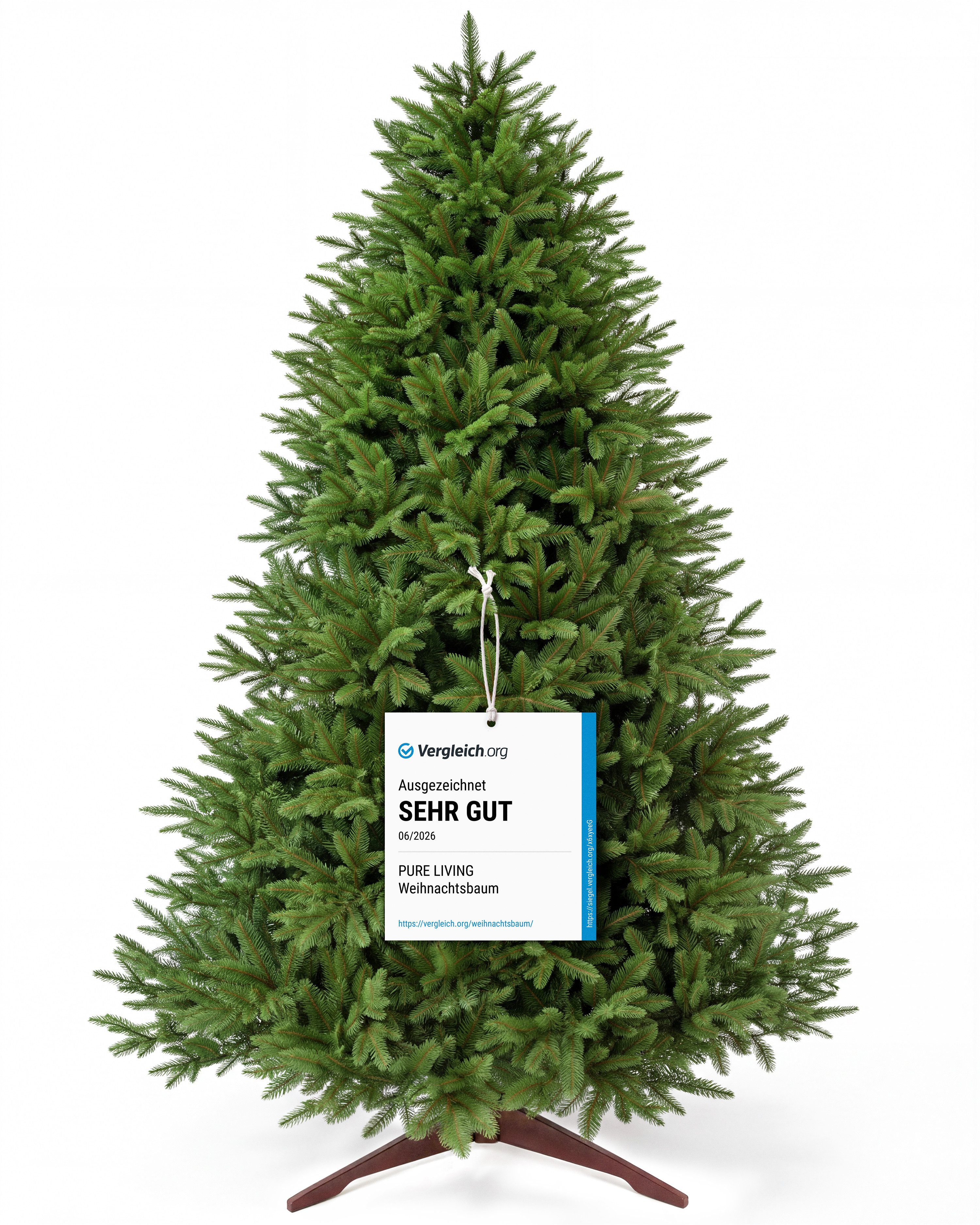 PURE LIVING INTERIOR DESIGN Künstlicher Weihnachtsbaum Nordmanntanne, PE-Spritzguss, erhältlich in 90-250 cm, Elegant, Stilvolle Dekoration für festliche Atmosphäre