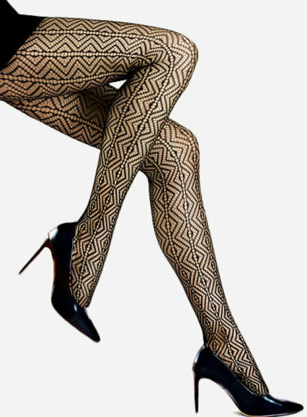 Lycille Netzstrumpfhose elegante und phantasievolle Strumpfhose (1 Stück) Netz mit Muster und verstärkter Zehenpartie schwarz