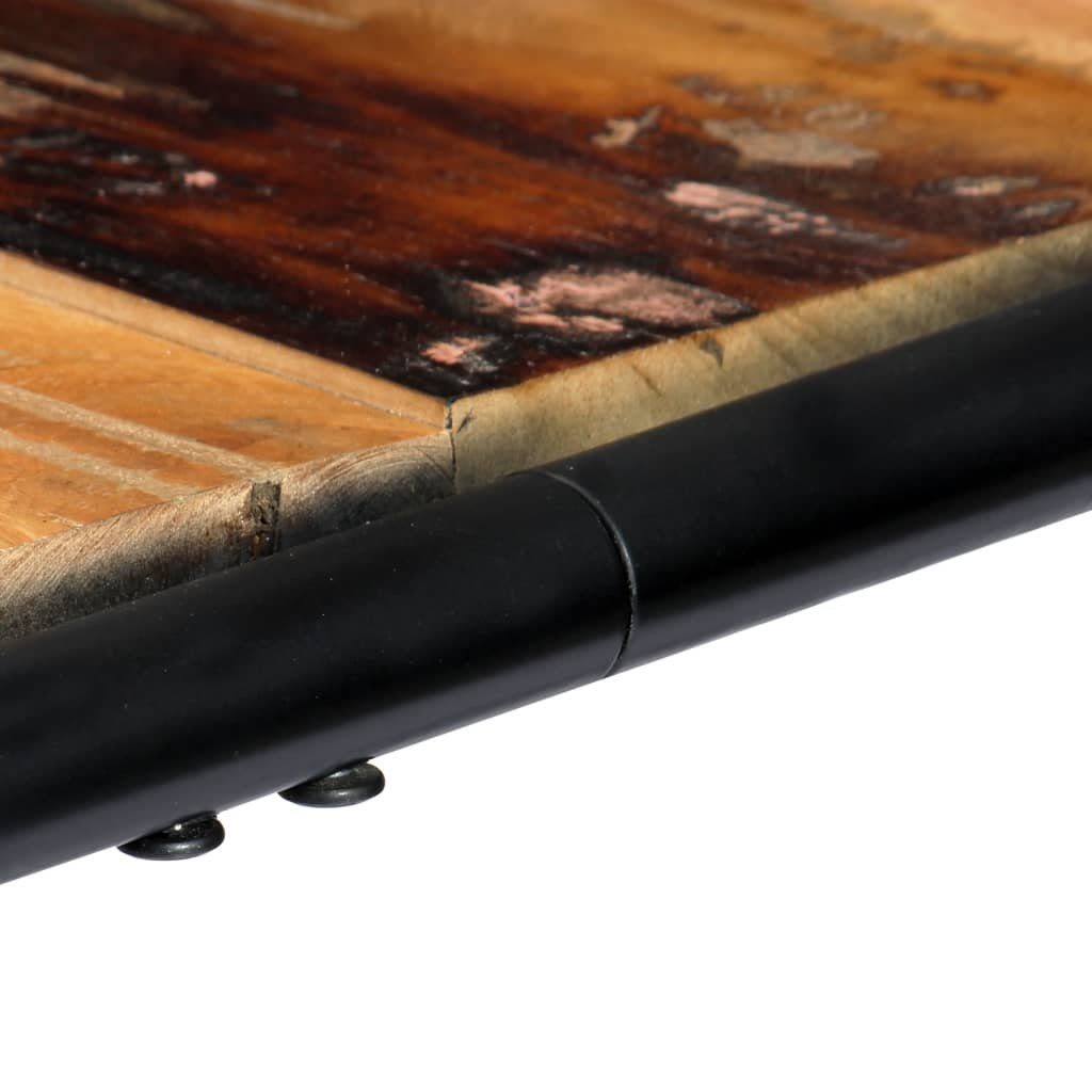 braun, und schwarz. aus Abmessungen Esstisch Massivholz Recyceltes (L/B/H) möbelando Stahl in pulverbeschichteter 118x60x76 Piding, cm