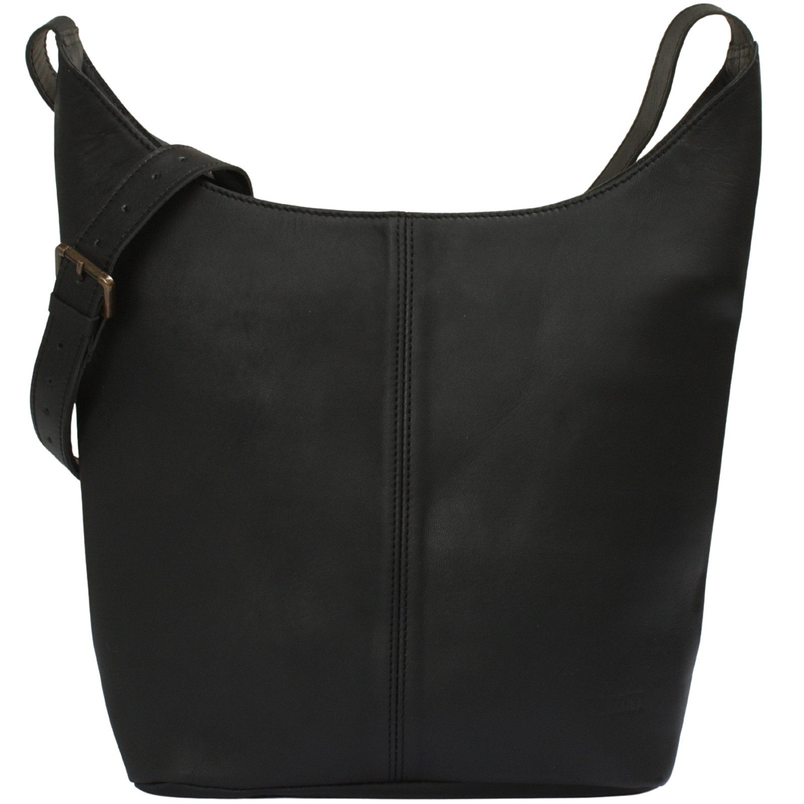 LECONI Schultertasche große Umhängetasche Beuteltasche Damentasche Shopper Echt Leder LE0055, Echtleder – Reißverschlussfach innen & außen – 34×34×11 cm