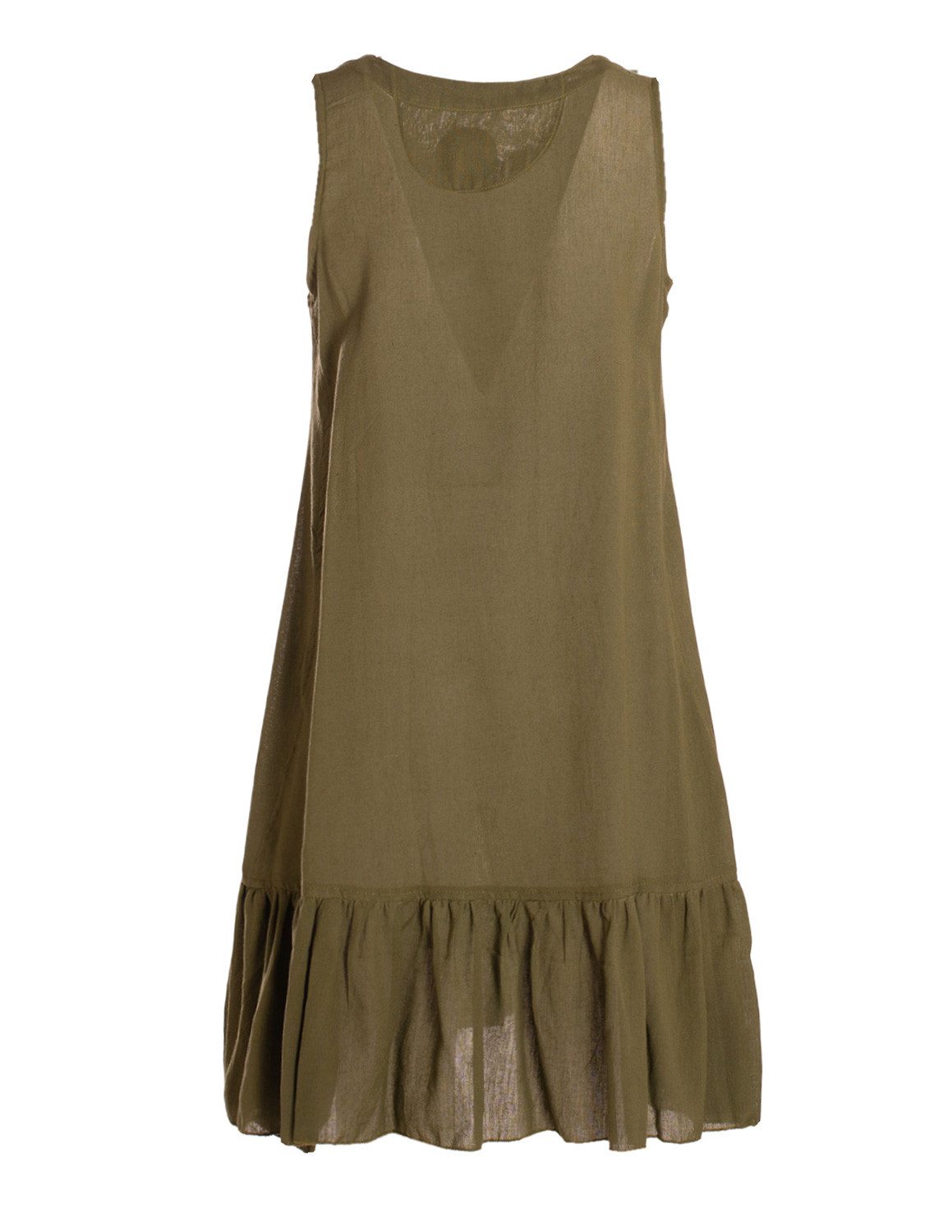 Vishes Tunikakleid Damen Hängerkleid Baumwolle Blumen Lagenlook mit Schnüren Holzperlen Alternative Bekleidung, Ethno, Hippie, Retro Style – Bild 2 von 4
