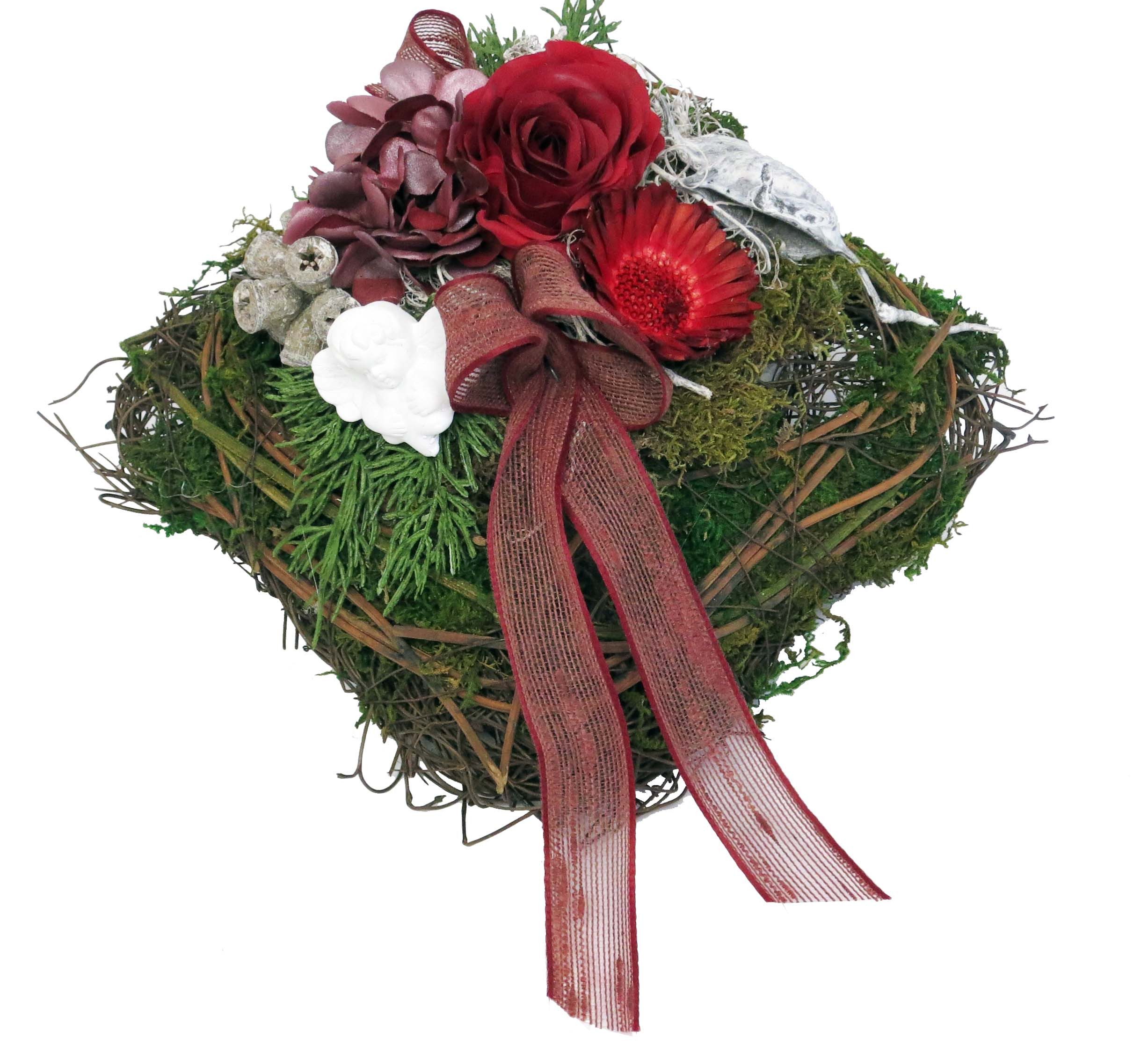 CreaFlor Home Dekokranz Grabschmuck, Handarbeit, Natur, Motiv: Rose
