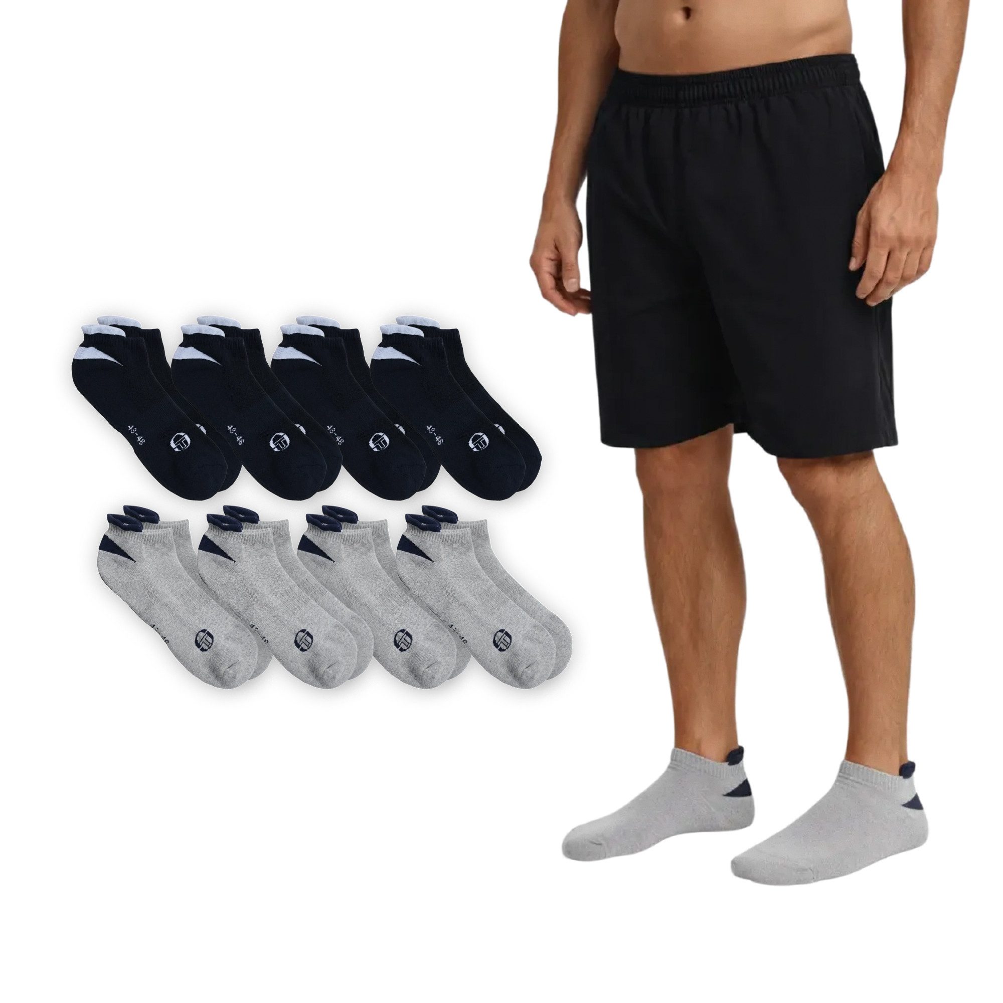 Ovatics Empowering Innovation Sportsocken Sergio Tacchini Herren Sneaker Socken 8 Paar - Premium Baumwollmix