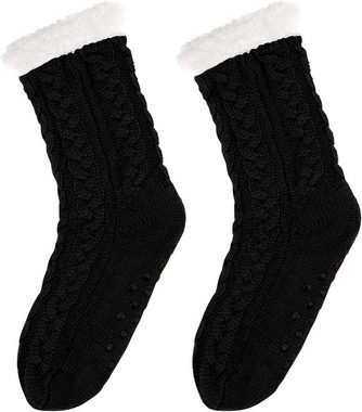 Alster Herz ABS-Socken Kuschelsocken mit ABS Sohle, Schuhgröße 35-41, A0221 Haussocken für Winter
