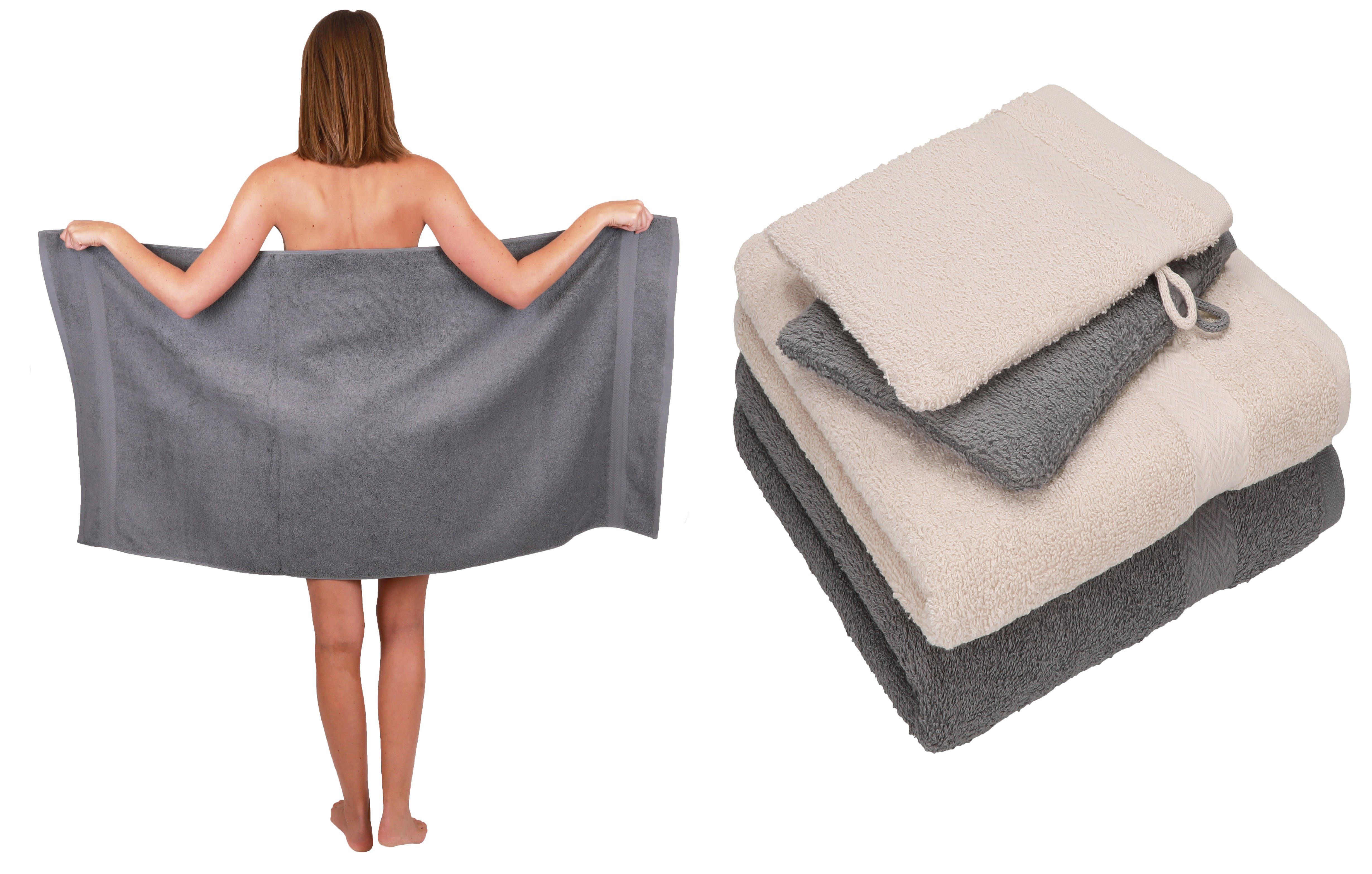 Betz Handtuch Set 5 TLG. Handtuch Set Single Pack 100% Baumwolle 1 Duschtuch 2 Handtücher 2 Waschhandschuhe, Baumwolle, (5-tlg) sand