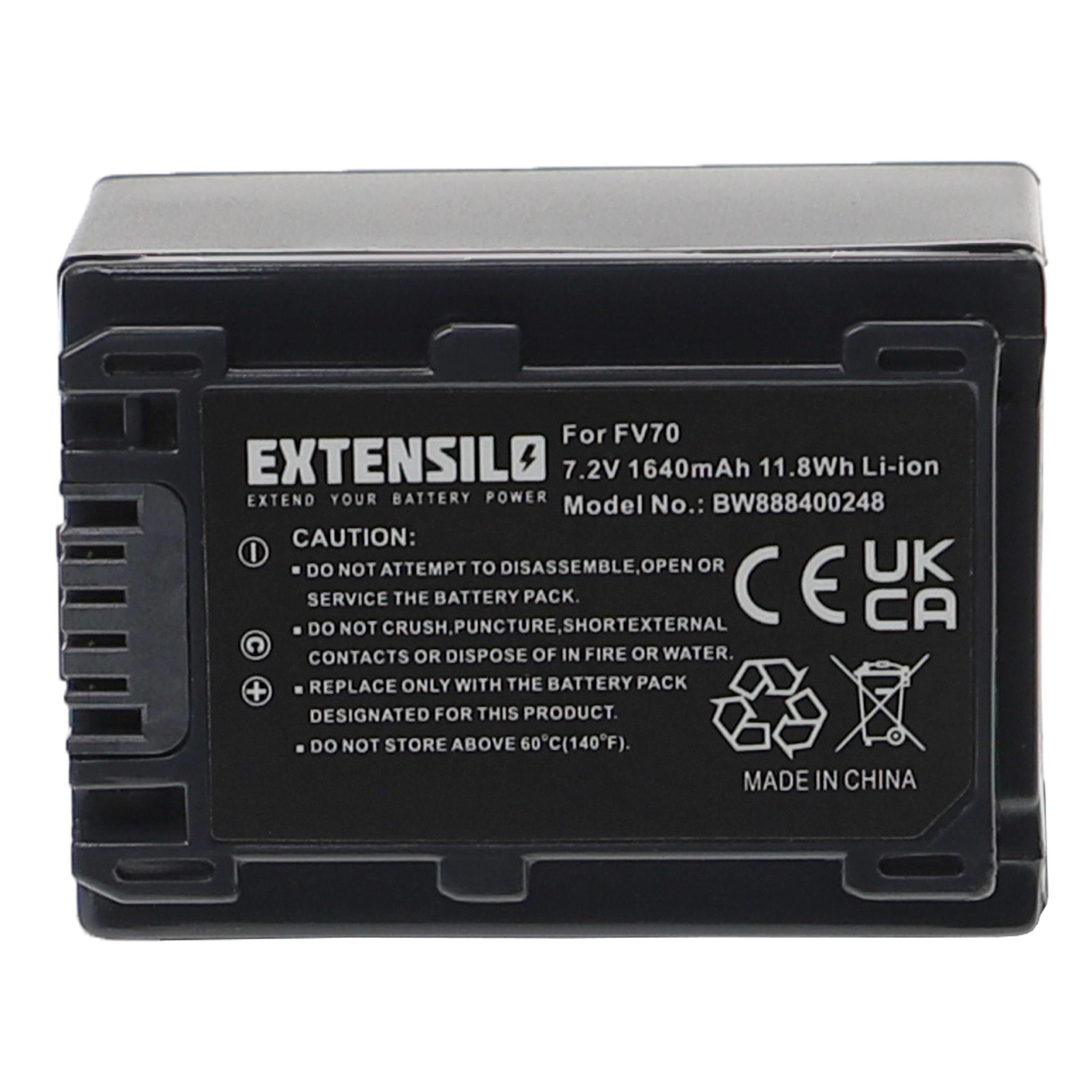 Extensilo kompatibel mit Sony Kamera-Akku Li-Ion 1640 mAh (7,2 V)