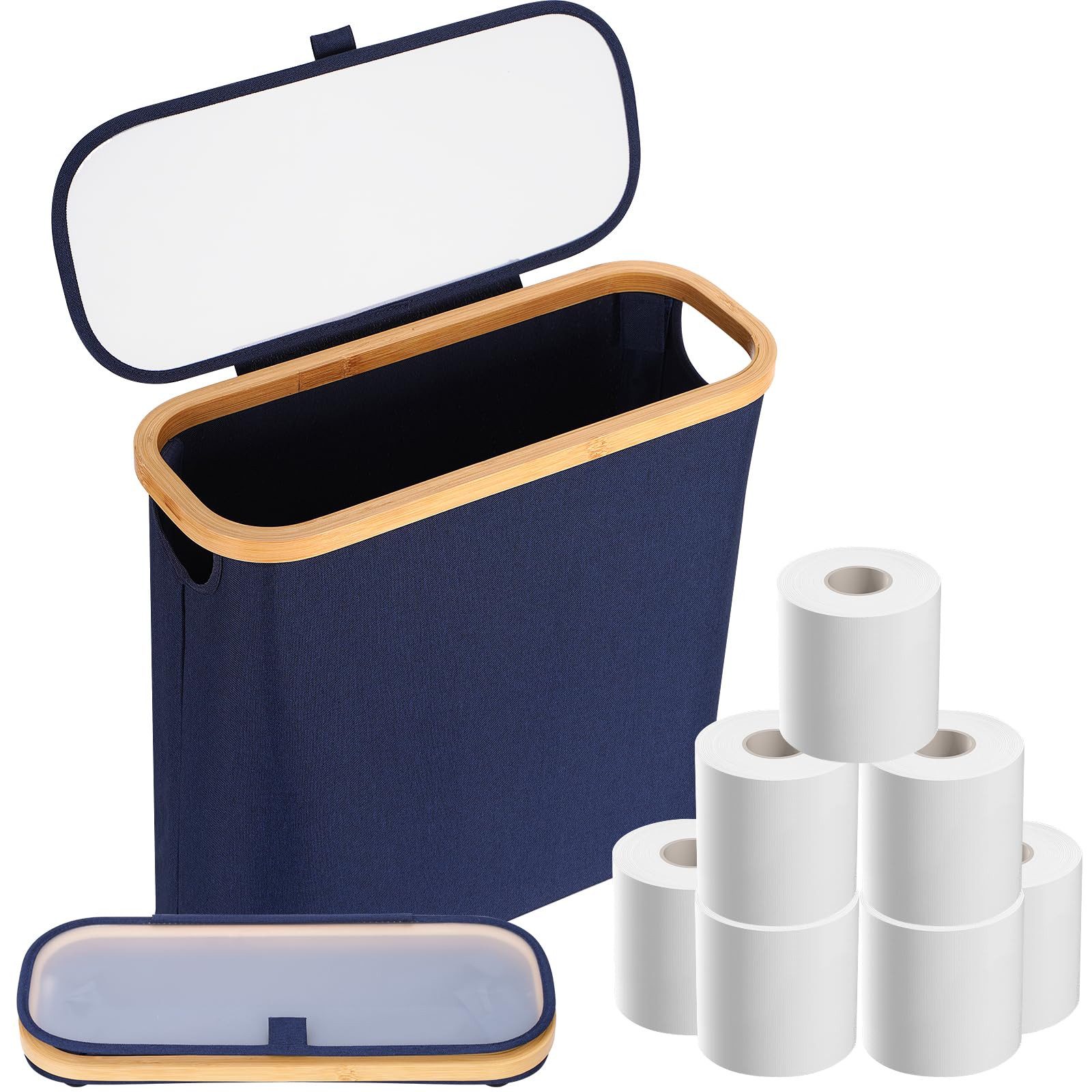 MyFatGorilla Toilettenpapierhalter Toilettenpapier Aufbewahrung aus Bambus - Klopapier Aufbewahrung