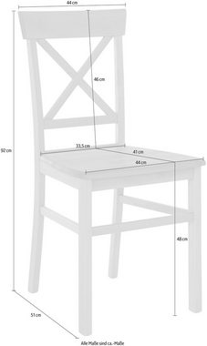 Home affaire 4-Fußstuhl Jena (Set, 2 St), Gestell aus Buche Massivholz