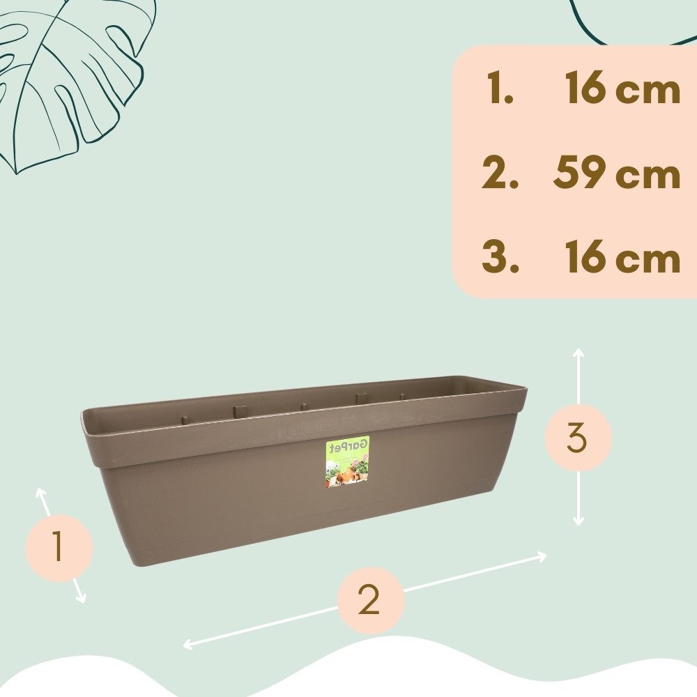 Thumbnail - GarPet Balkonkasten 4x Blumenkasten Balkon Geländer Kasten Halterung Wasserspeicher 60 cm