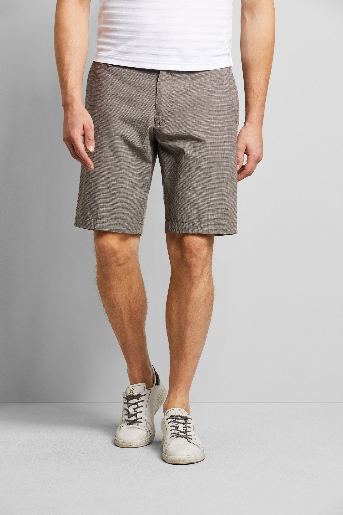bugatti Shorts in einem Leinen-Look taupe