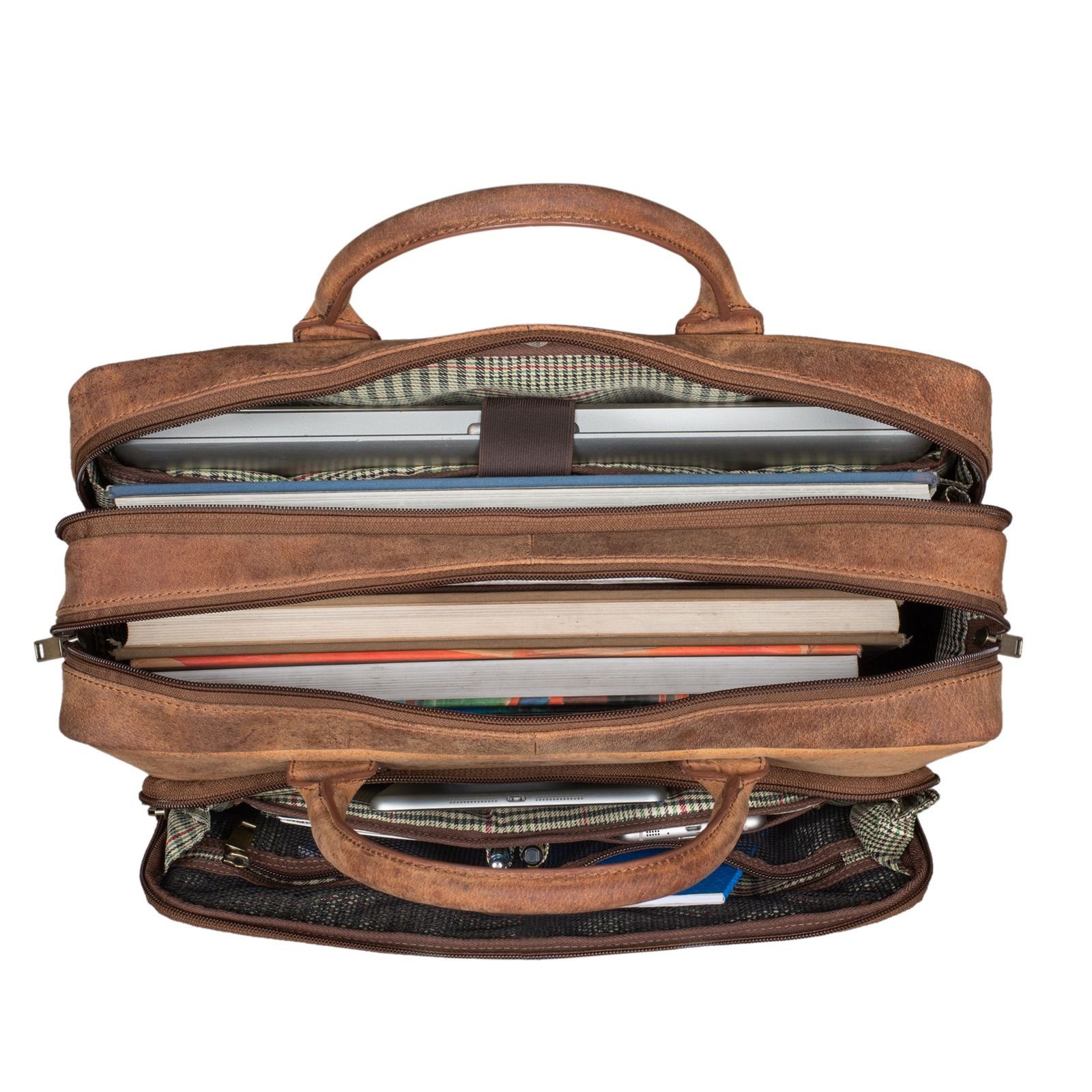 STILORD Laptoptasche "Dawson" Leder Aktentasche Umhängetasche – Bild 5 von 5