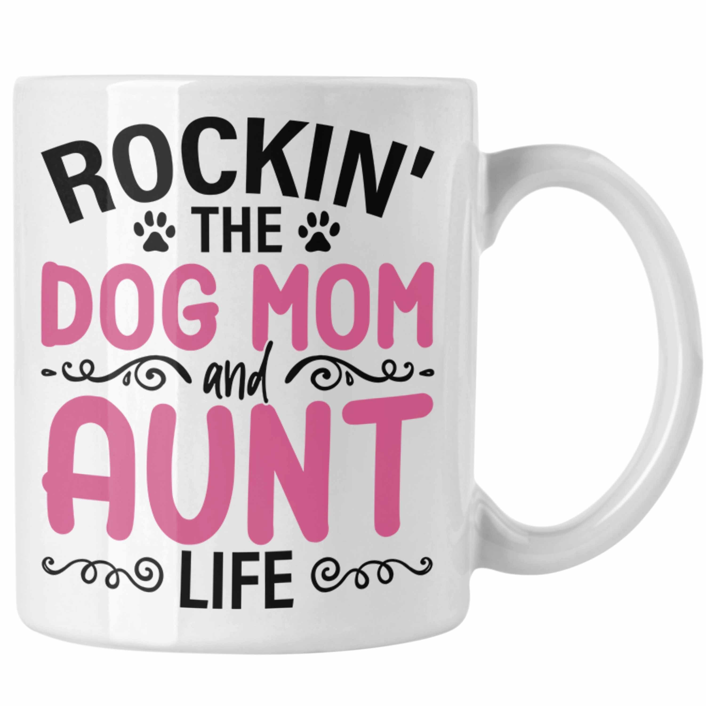 Trendation Tasse Trendation - Tante Hundemama Geschenk Beste Tante Tasse Hunde Mutter Geschenkidee Lustig Weiss