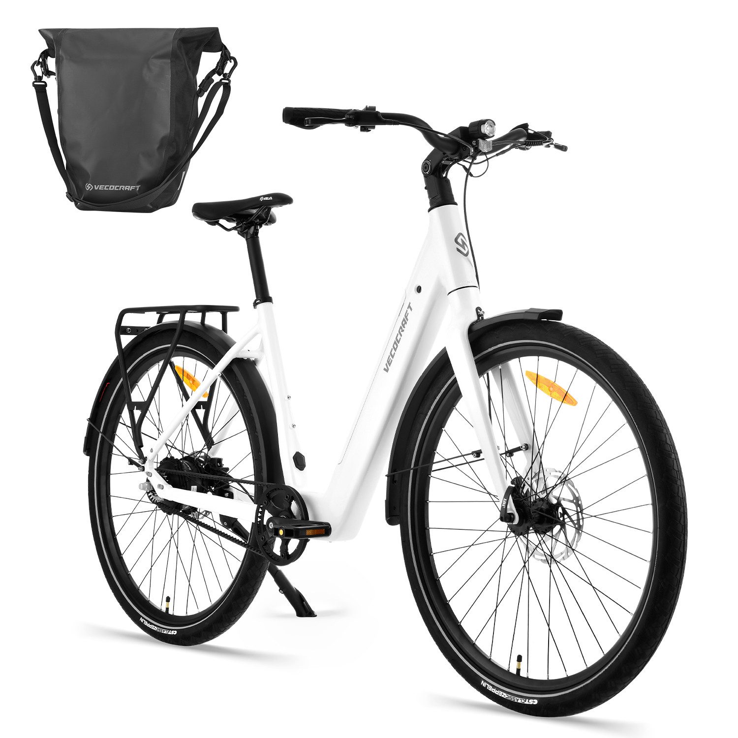 VECOCRAFT E-Bike LUNA-2.0 Elektrofahrrad Riemenantrieb Torque Sensor 100km Daul Speed, Heckmotor, 360 Wh