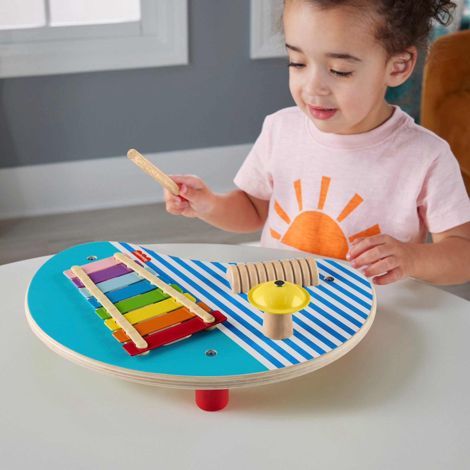 Fisher-Price® Spielzeug-Musikinstrument Holz-Musiktisch mit Percussion-Inst günstig online kaufen