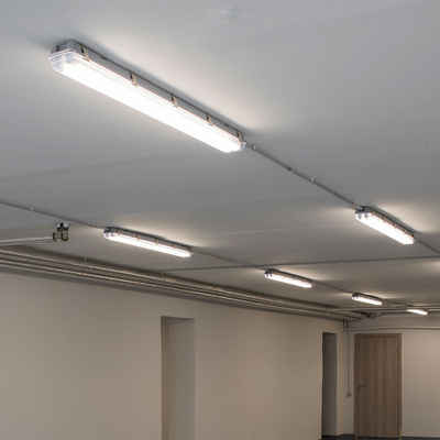 V-TAC LED Deckenleuchte, LED-Leuchtmittel fest verbaut, Neutralweiß, LED Wannenleuchte Kellerlampe neutralweiß 4000K 4320 Lumen L 120 cm 6x
