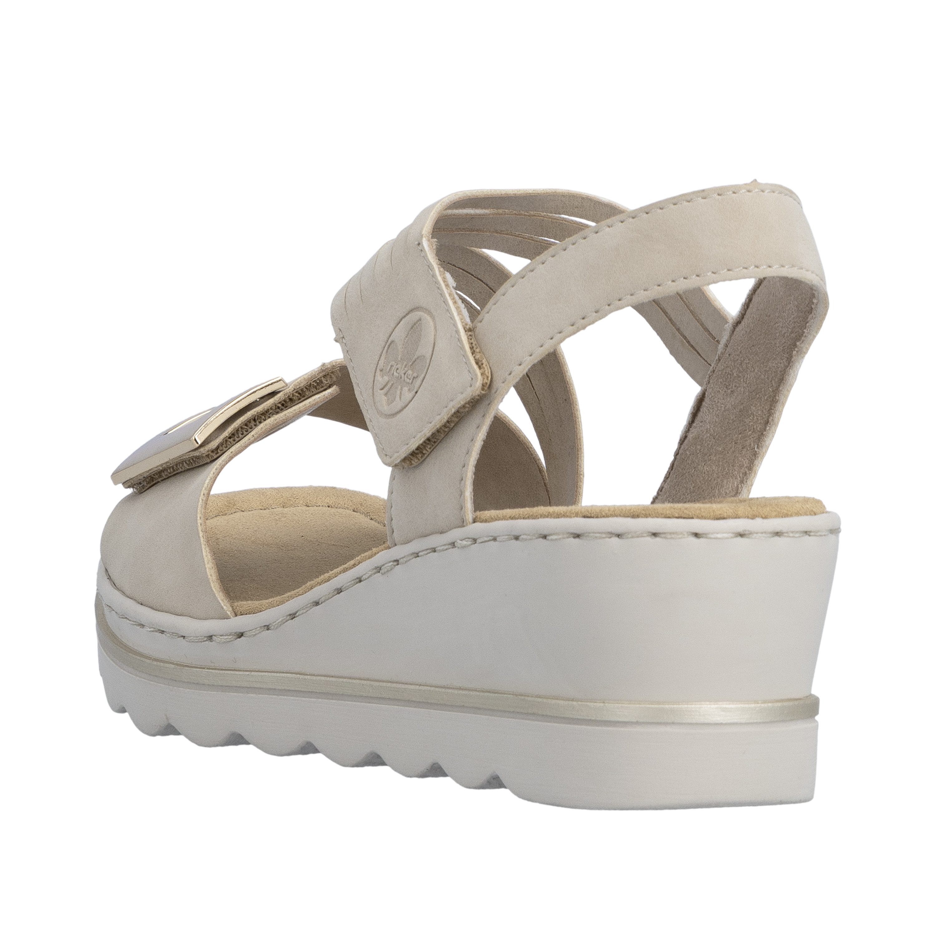 Rieker Keilsandalette Klettschuh, Sommerschuh, Urlaubsschuh mit asymmetrischen Riemchen