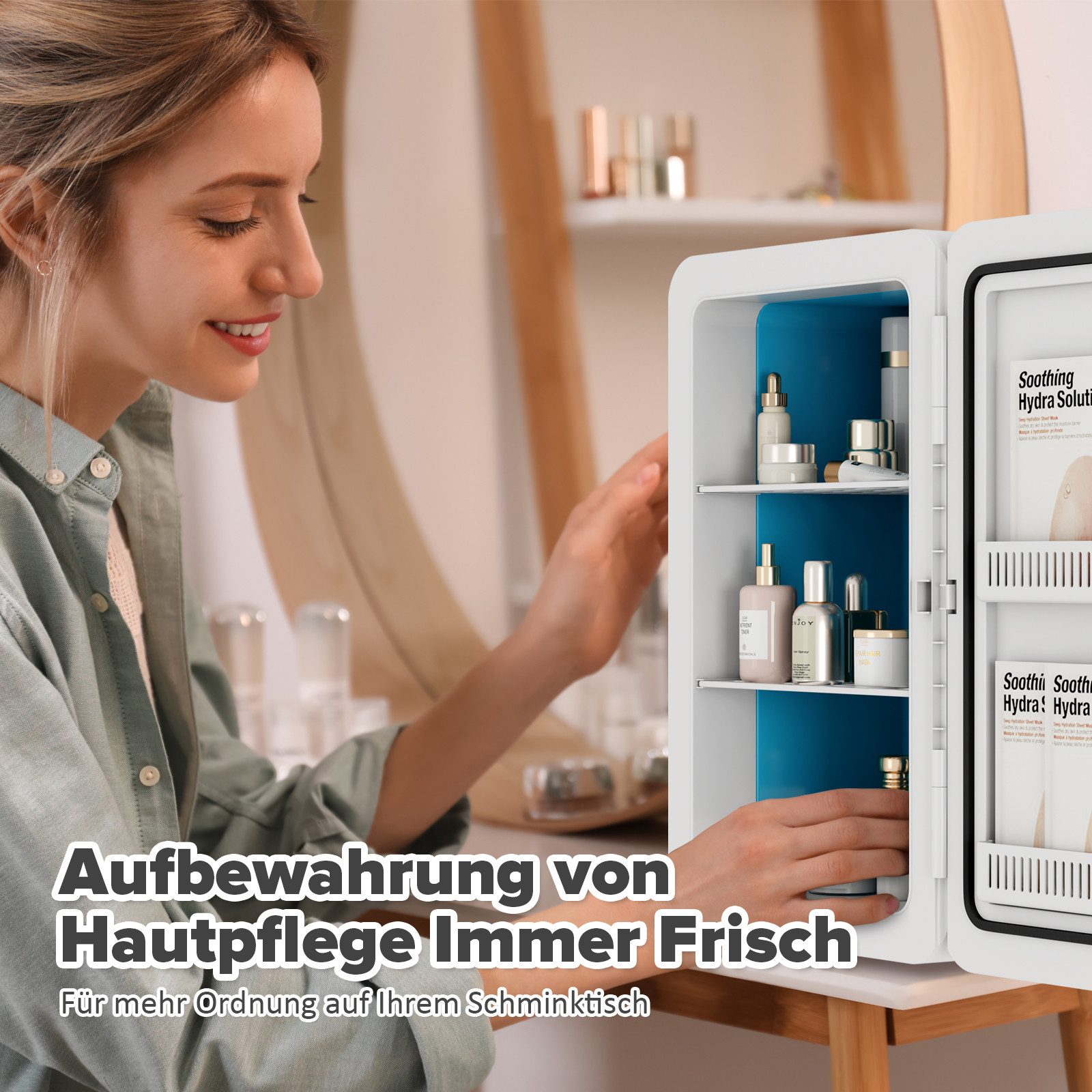 Rebonique Table Top Kühlschrank AQ-22L, 22L Mini Kühlschrank, Min: 17°C unter Umgebungstemperatur/Max: 65°C – Bild 4 von 5