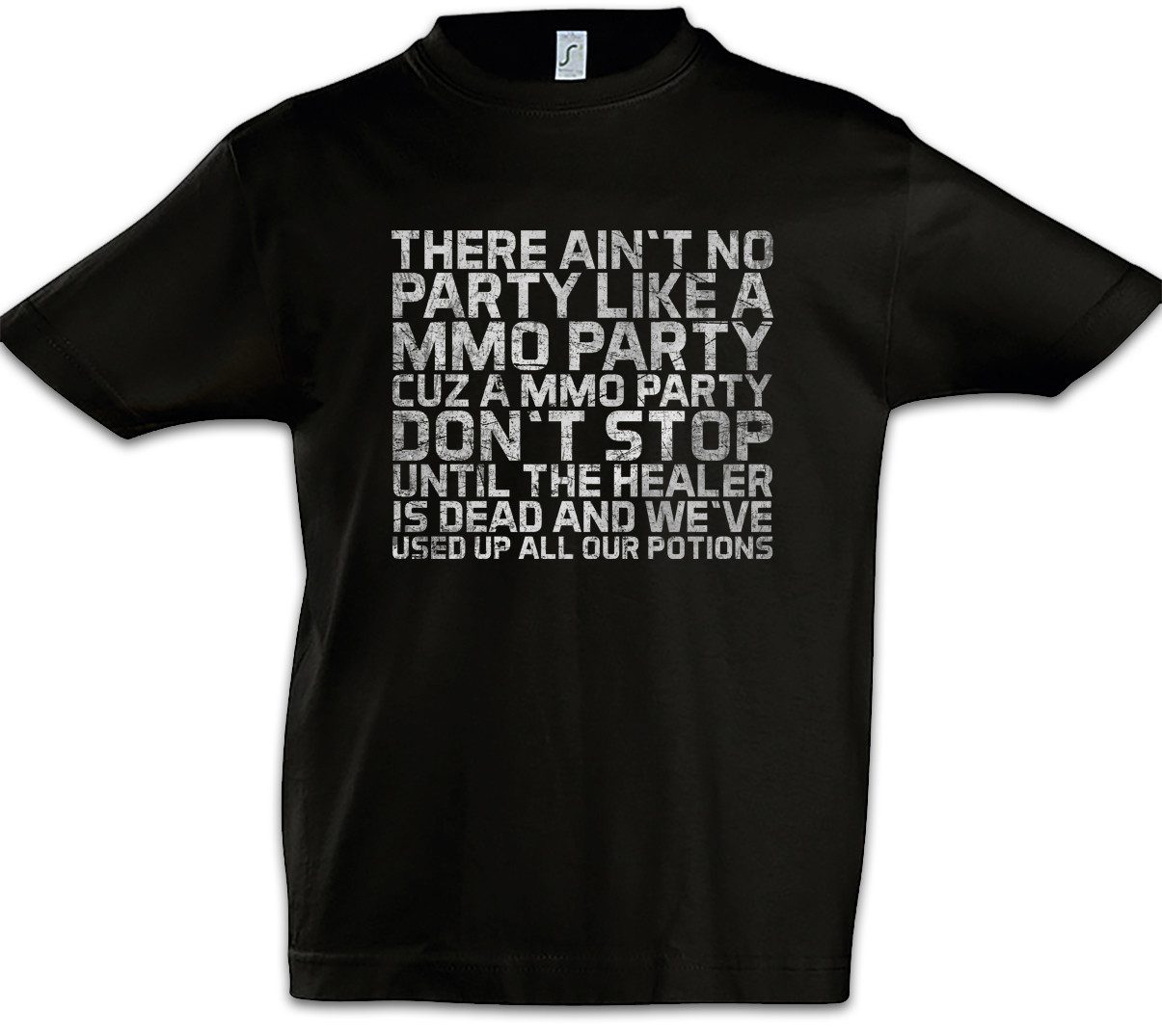 Urban Backwoods Print-Shirt No Party Like A MMO Party Kinder T-Shirt MMORPG Role RPG Play Dungeons (1-tlg) Rollenspiel Dragons Role Heiler