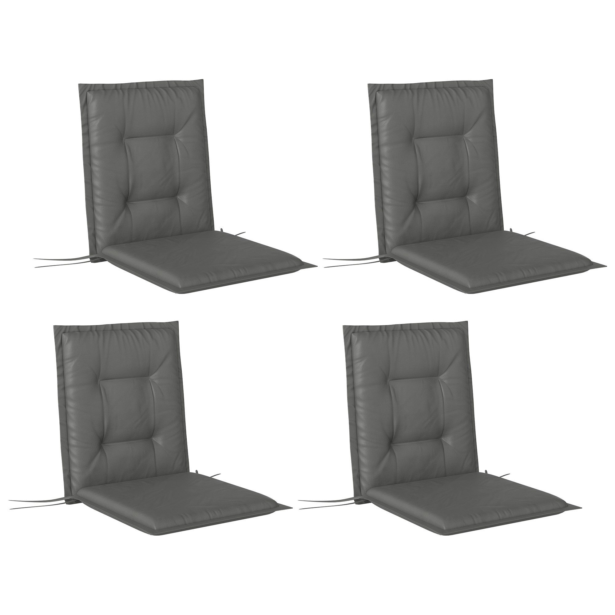 MC Star Sitzkissen 4er Set 108 x 50 x 5 cm Stuhlkissen mit Bändern, Sitzpolster, Bankpolster für Gartenmöbel, Sitzsthul