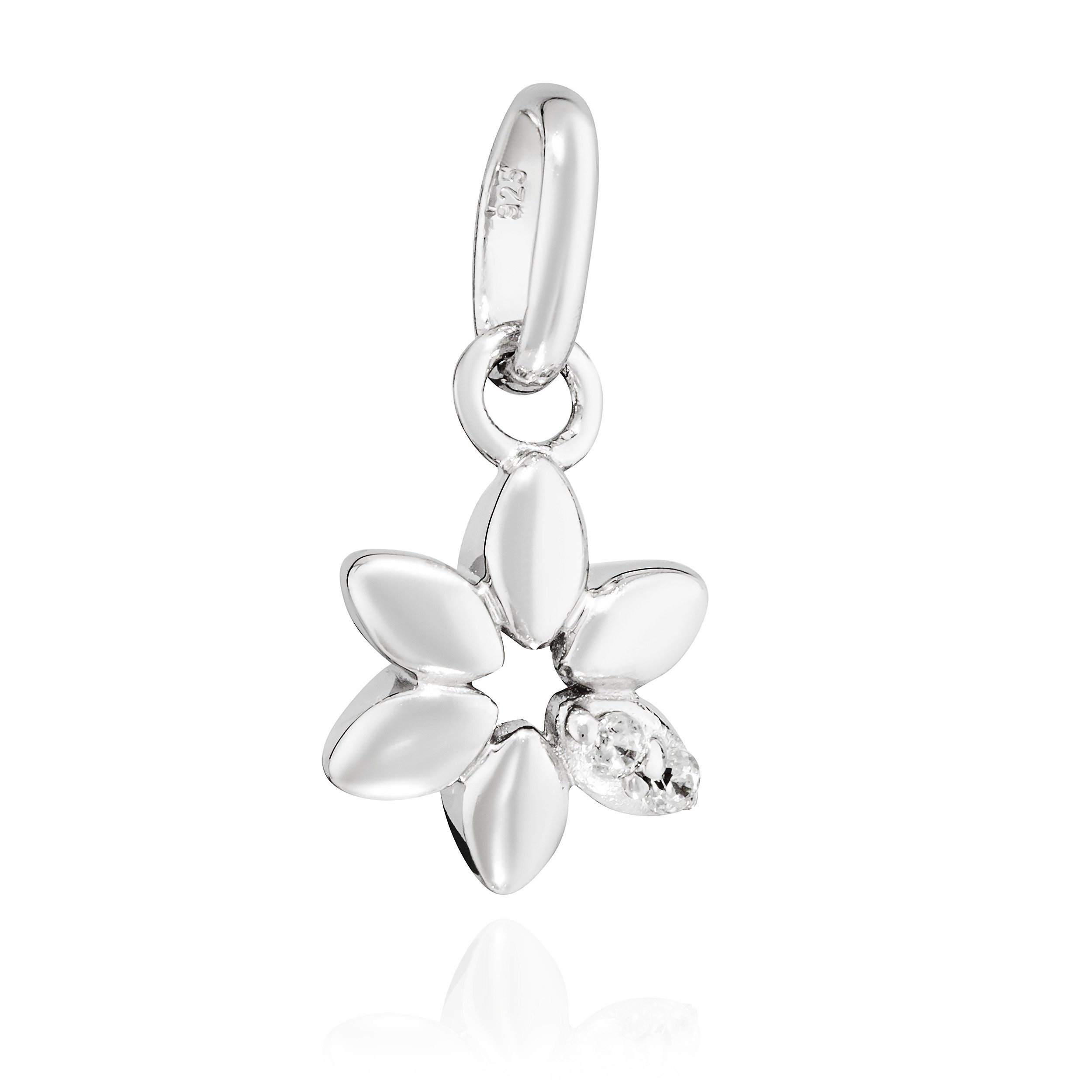 Kettenanhänger Blume 925 Silber glanz Zirkonia weiß 8x8mm Damen