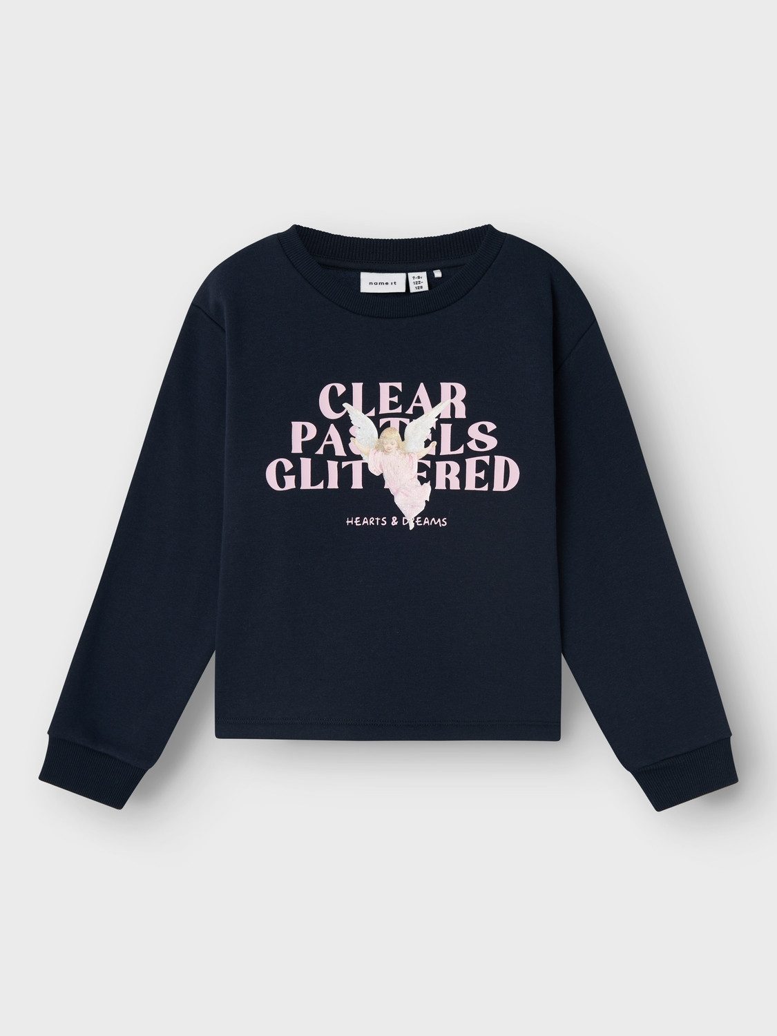 Name It Sweatshirt Gummiprint Rundhals Loose Fit Lange Ärmel NKFREVO LS NREG SWEAT BRU BOX