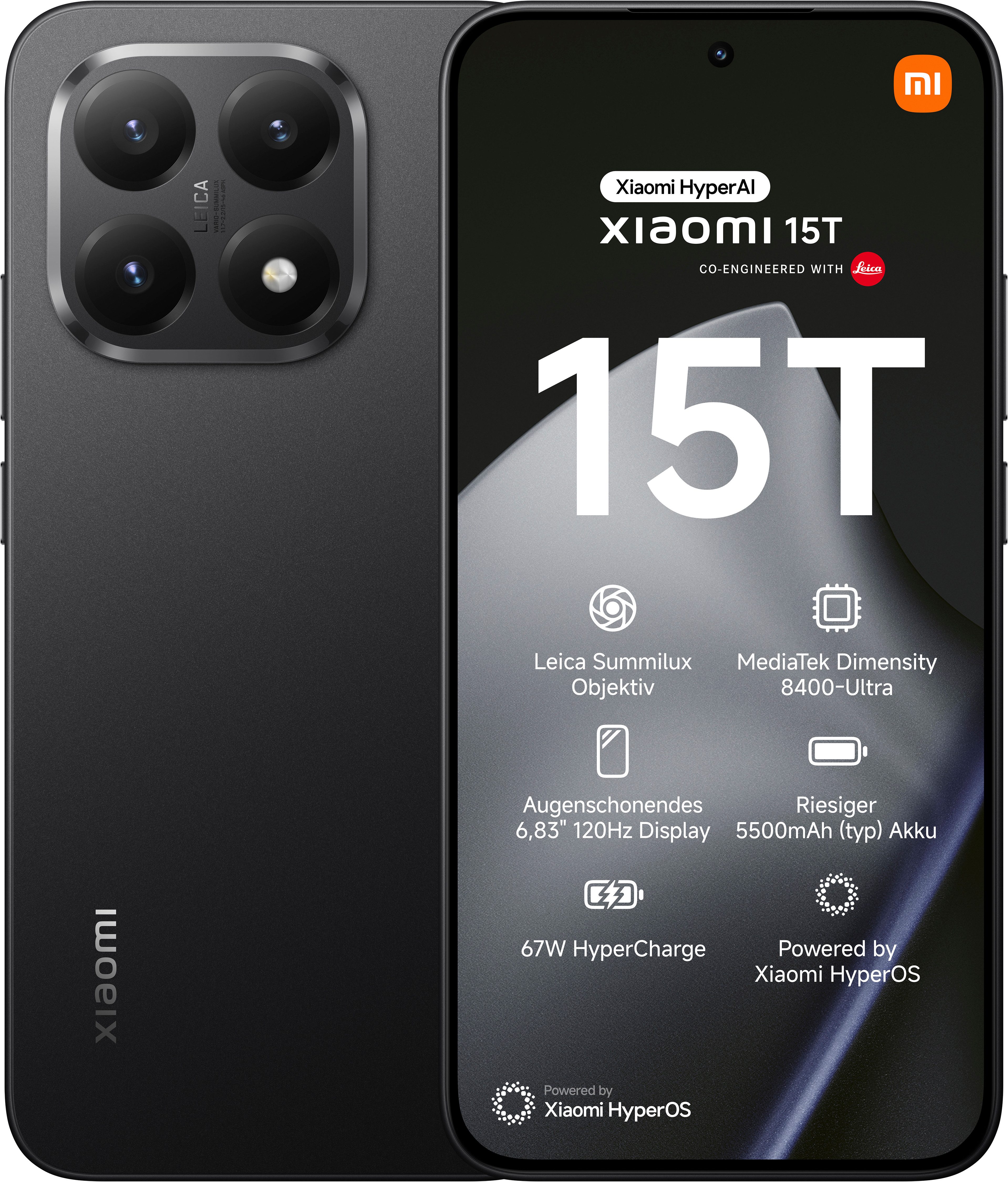 Xiaomi 15T 12+256 Smartphone (17,34 cm/6,83 Zoll, 256 GB Speicherplatz, 50 MP Kamera)
