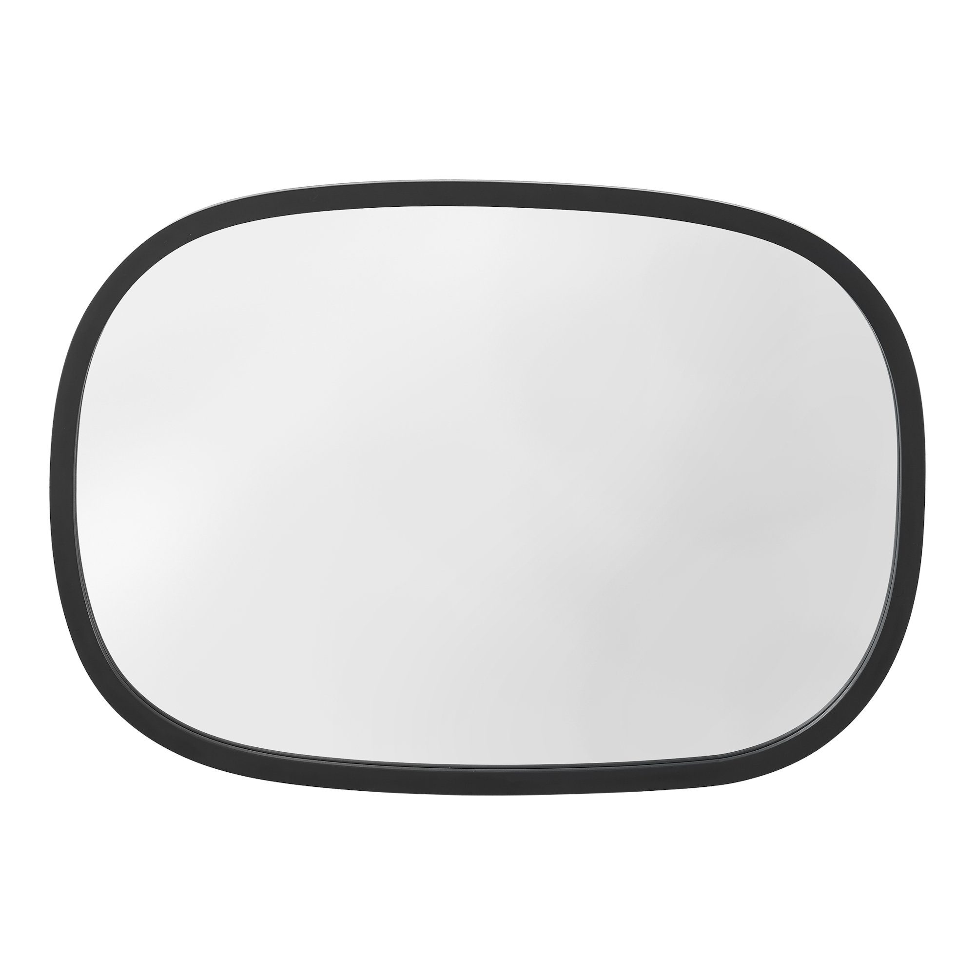 en.casa Wandspiegel, Spiegel »Copertino« oval 70 x 50 cm mit Rahmen Schwarz, matt