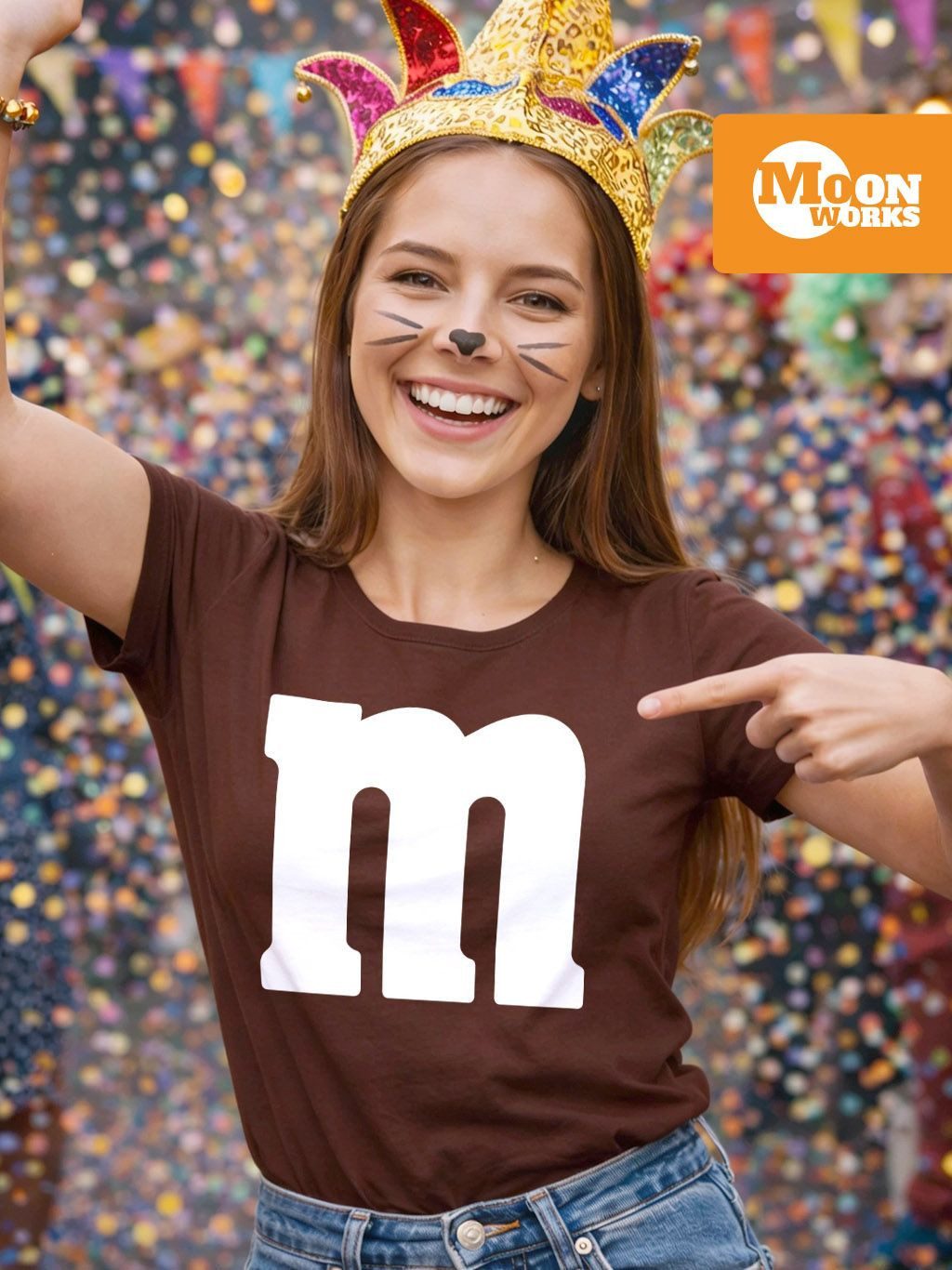 MoonWorks Print-Shirt Damen T-Shirt Gruppen-Kostüm M Aufdruck Kostüm Idee F günstig online kaufen