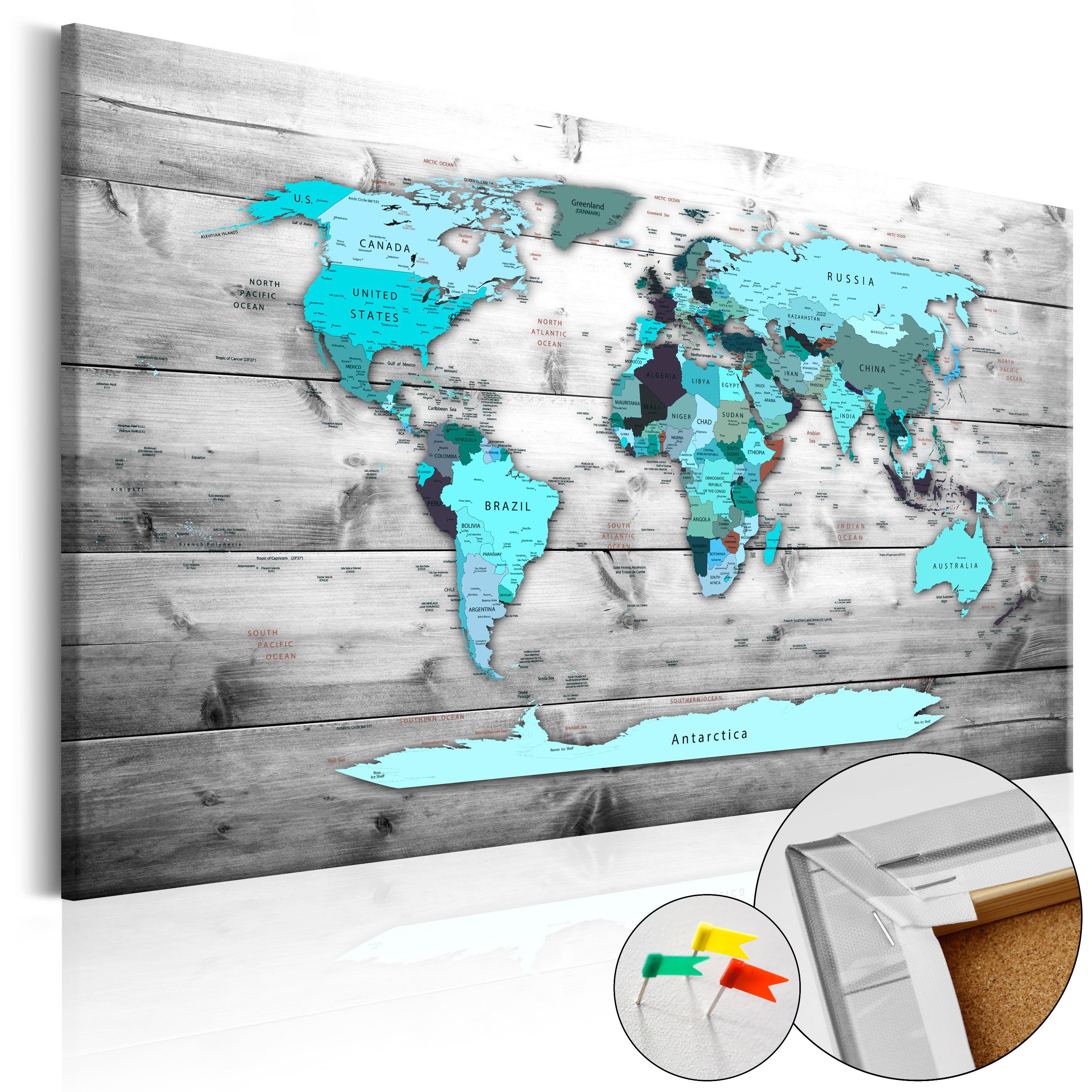 Artgeist Pinnwand Blue Continents [Cork Map]