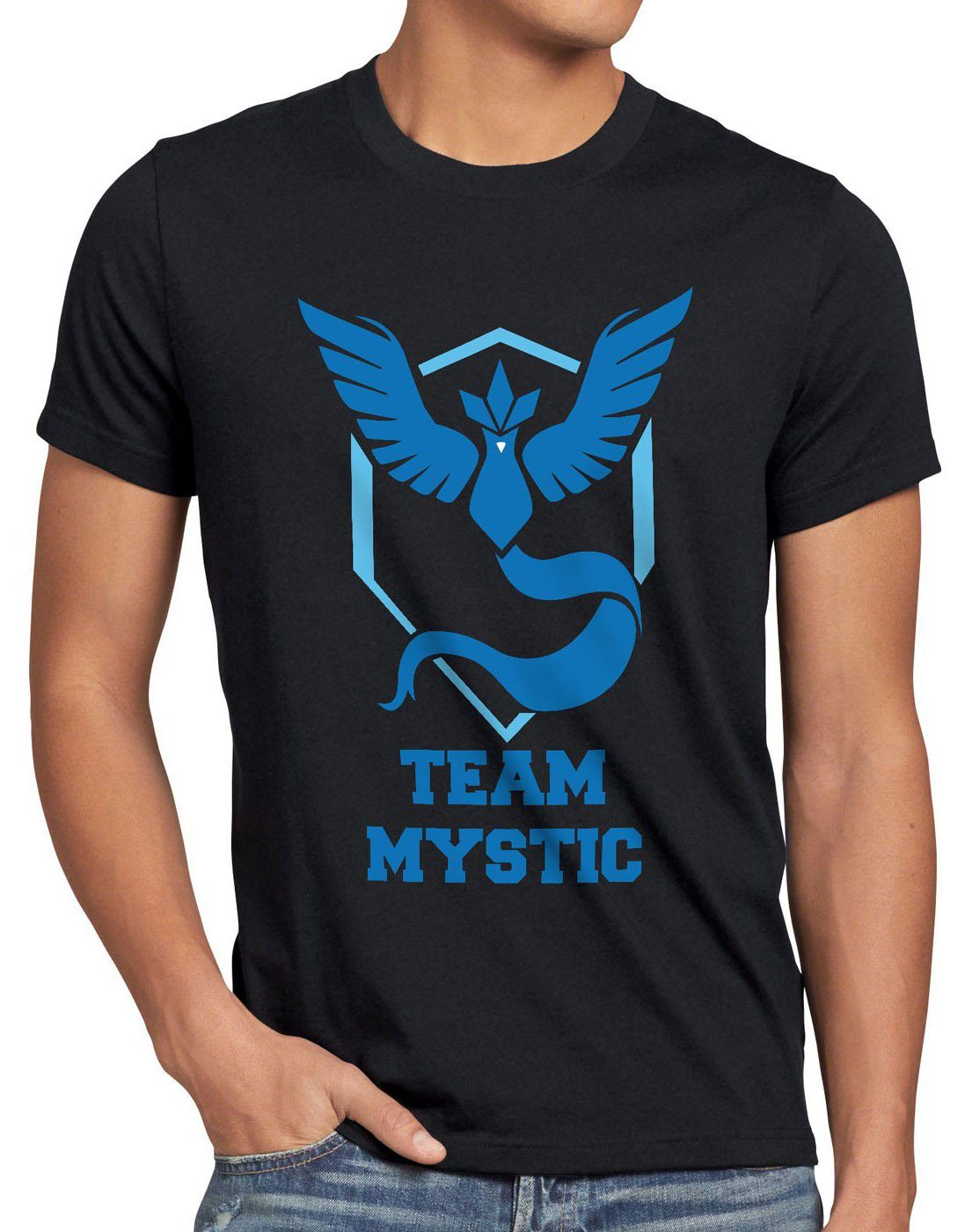 style3 Print-Shirt Herren T-Shirt arena eis Weisheit Team Team Blue pokeball kampf Blau Mystic schwarz poke