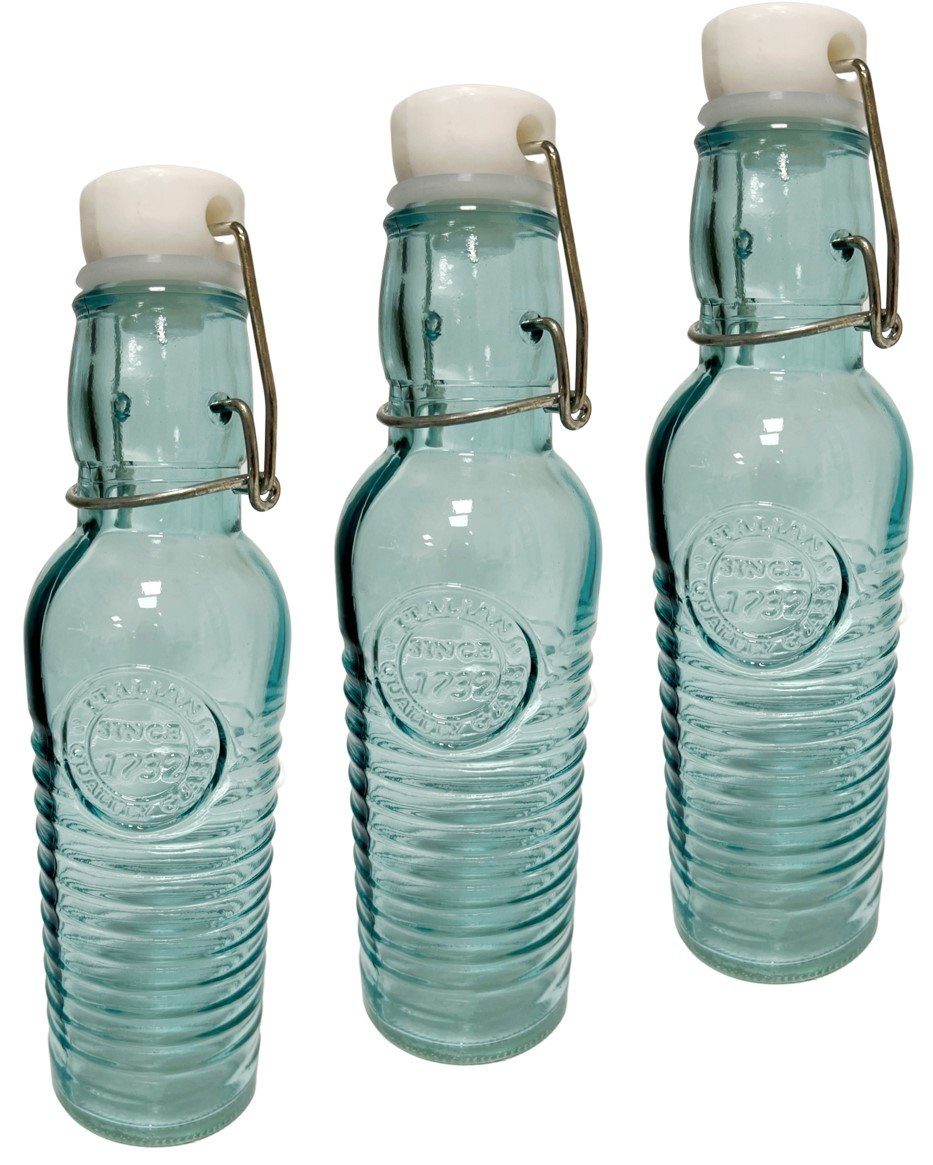 - mit 3 Glasflaschen Trinkflasche 1732 Bügelverschluss Emilja Stück 250ml