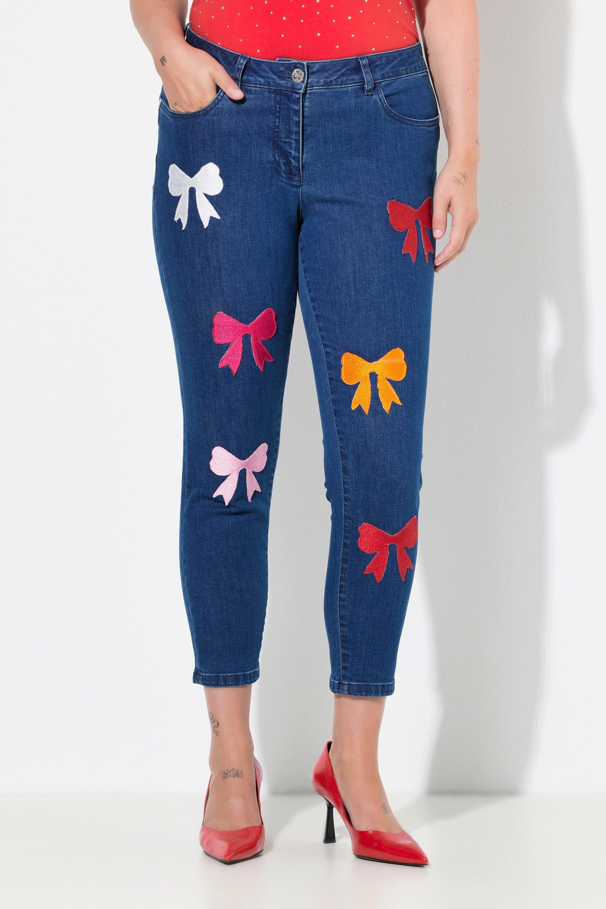 MIAMODA Regular-fit-Jeans Jeans Pina Skinny Fit Sleifen-Applikationen