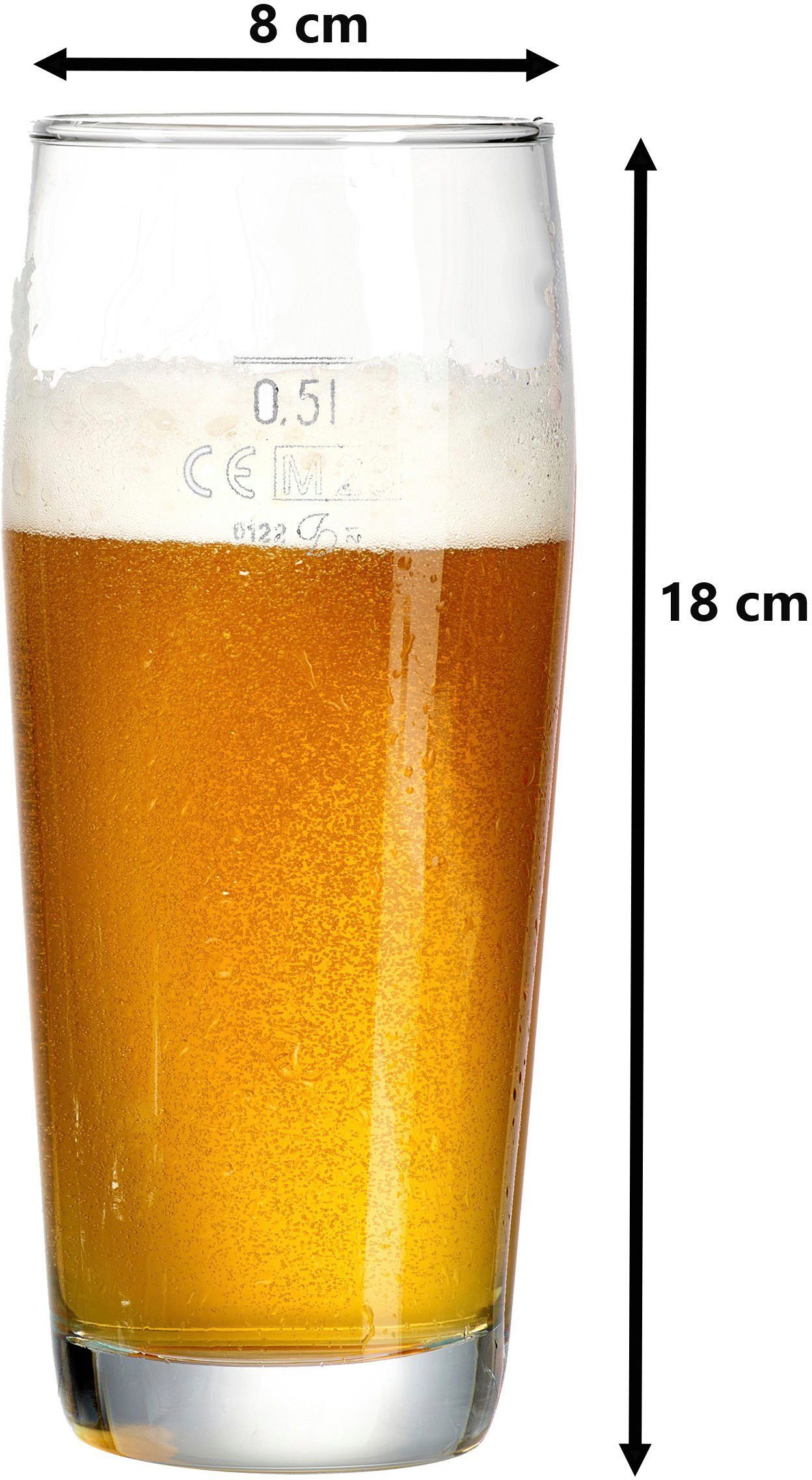 Ritzenhoff & Breker Bierglas Willi, 6-tlg., Glas, 500 ml, 6-teilig